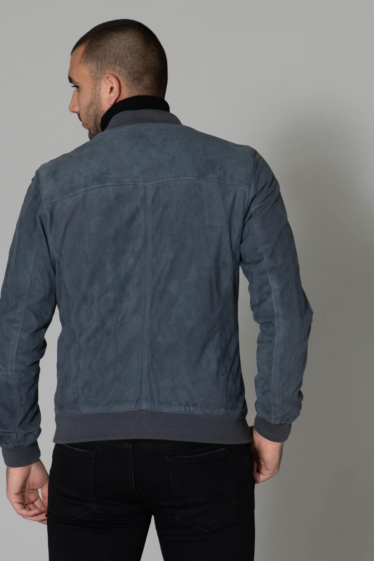 Petrol suede leather bomber - Image n°9