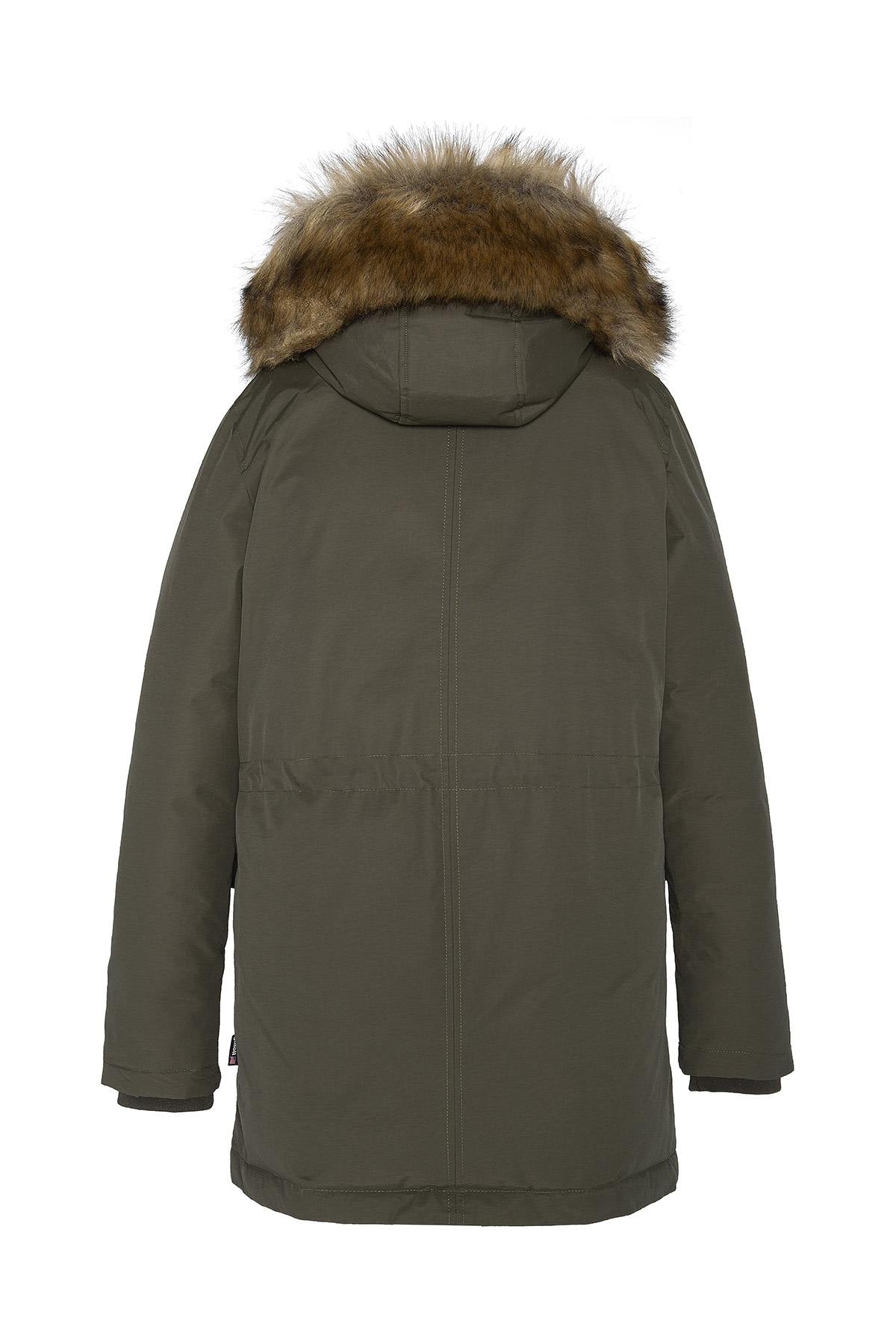 Khaki winter parka for women - Image n°2