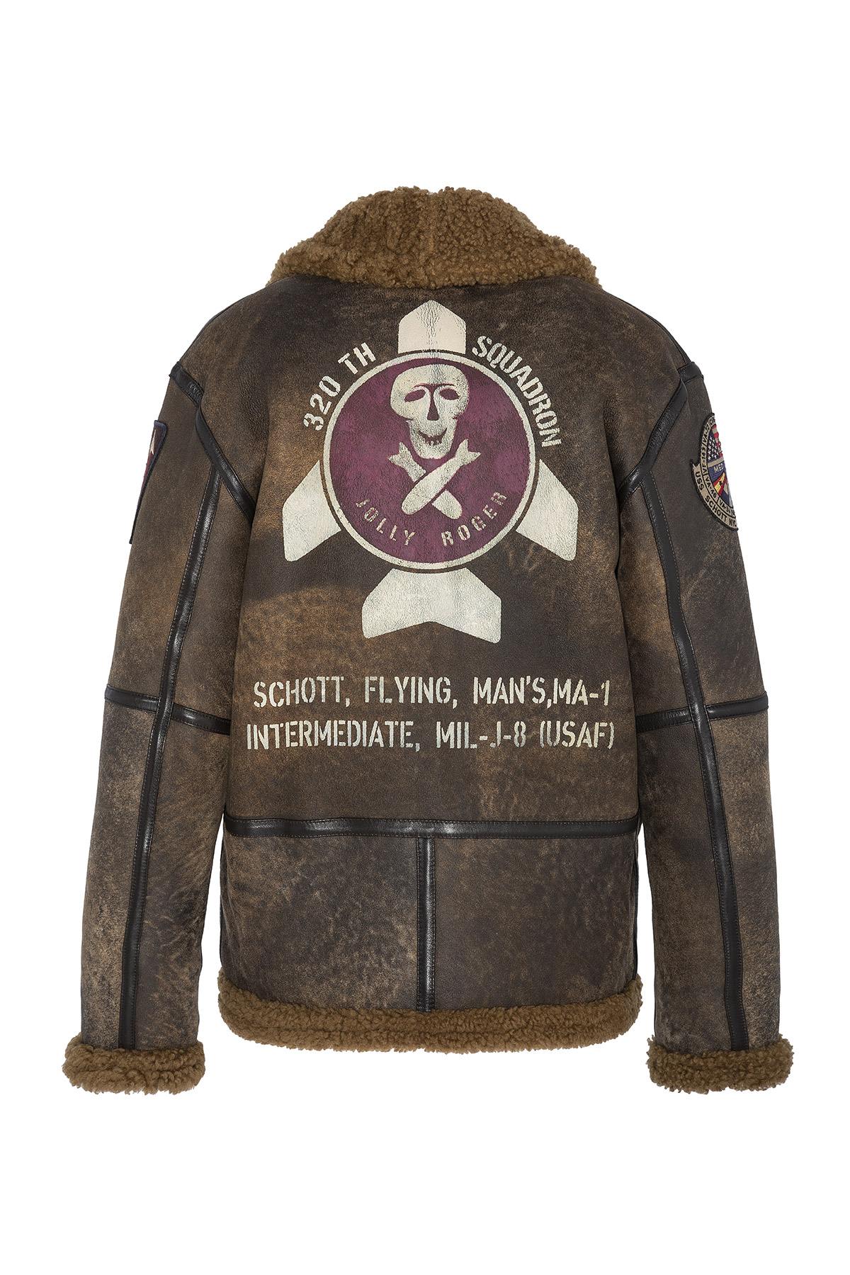 Vintage pilot bomber in shearling - Image n°10