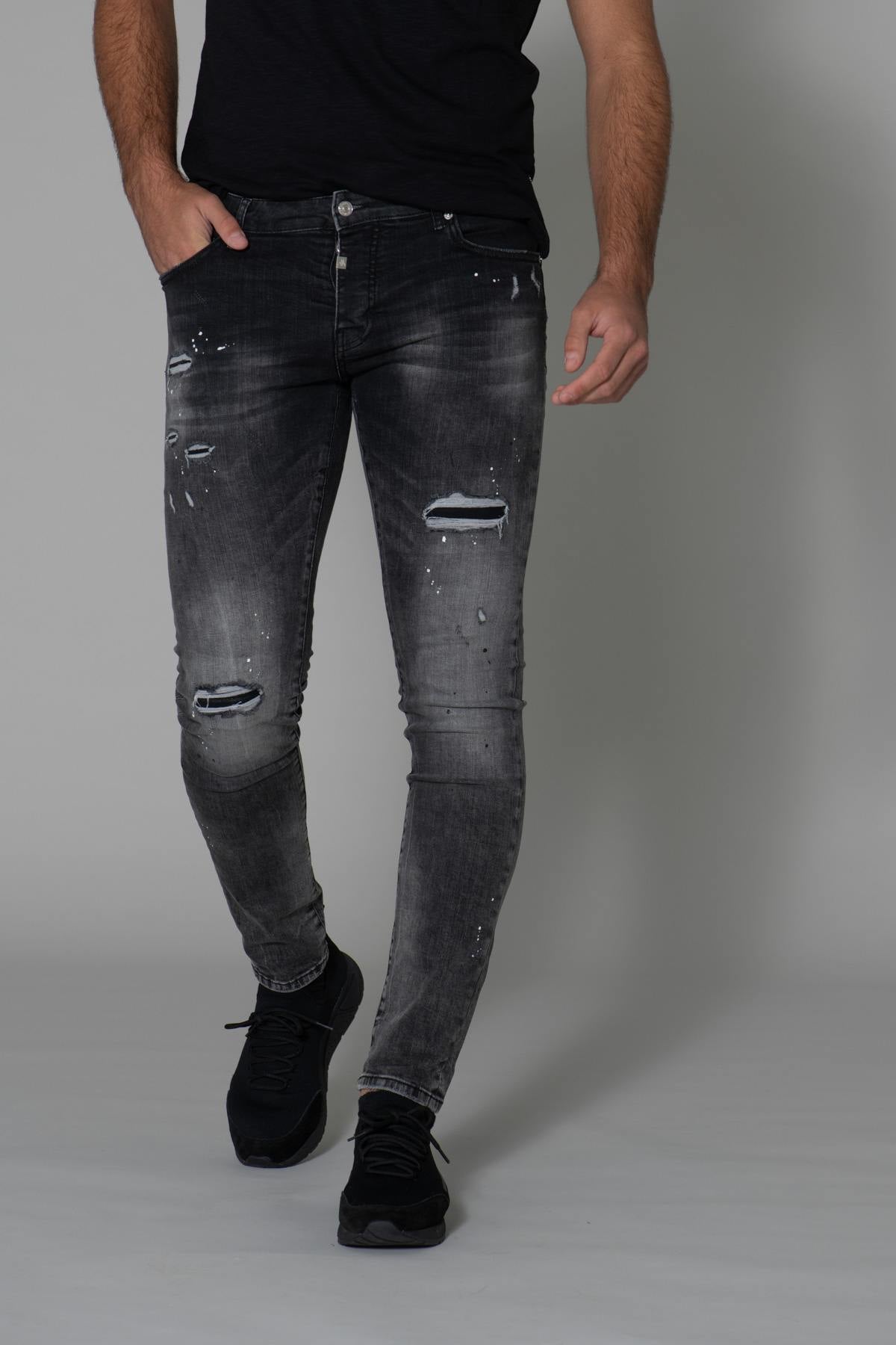 Destroyed black washed jeans - Image n°12