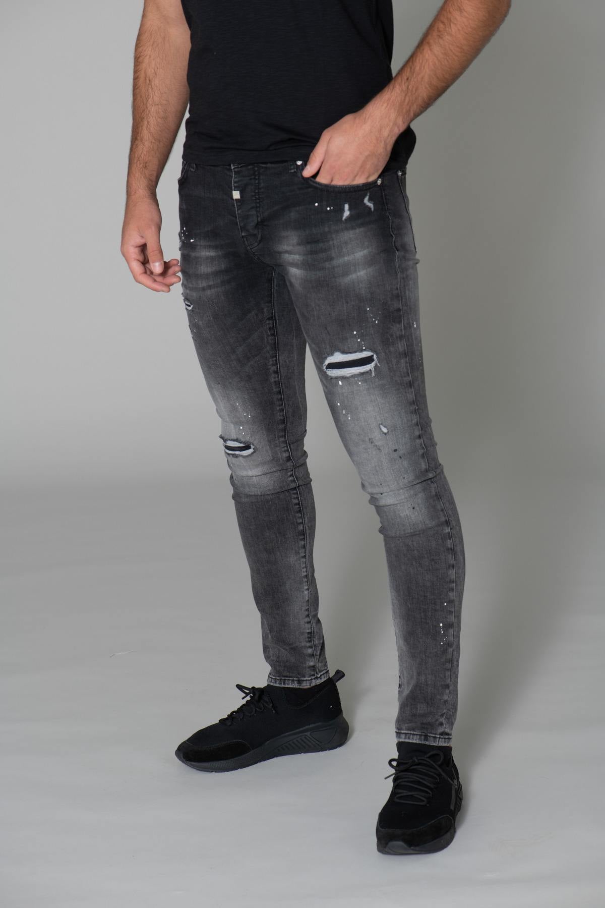 Destroyed black washed jeans - Image n°9