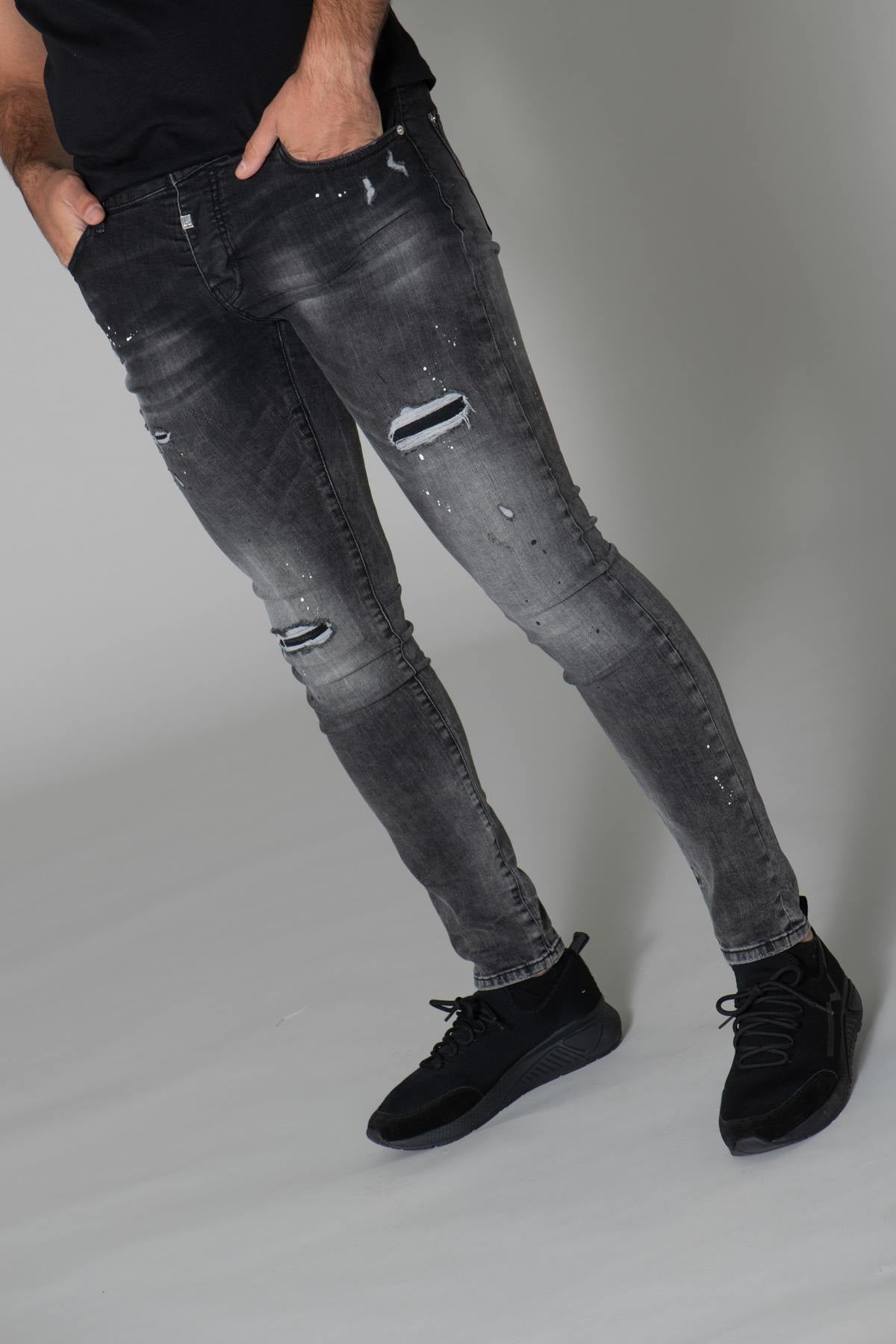 Destroyed black washed jeans - Image n°14