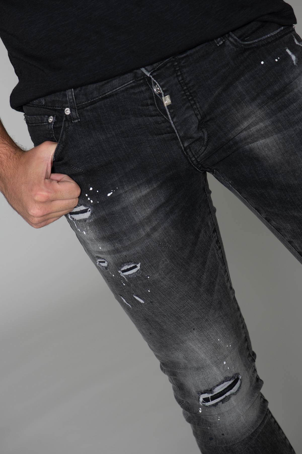 Destroyed black washed jeans - Image n°15