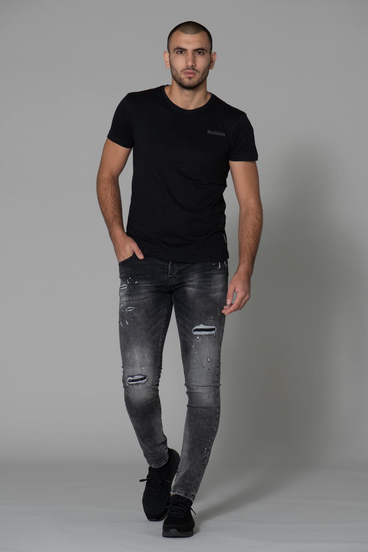 Destroyed black washed jeans - Image n°11