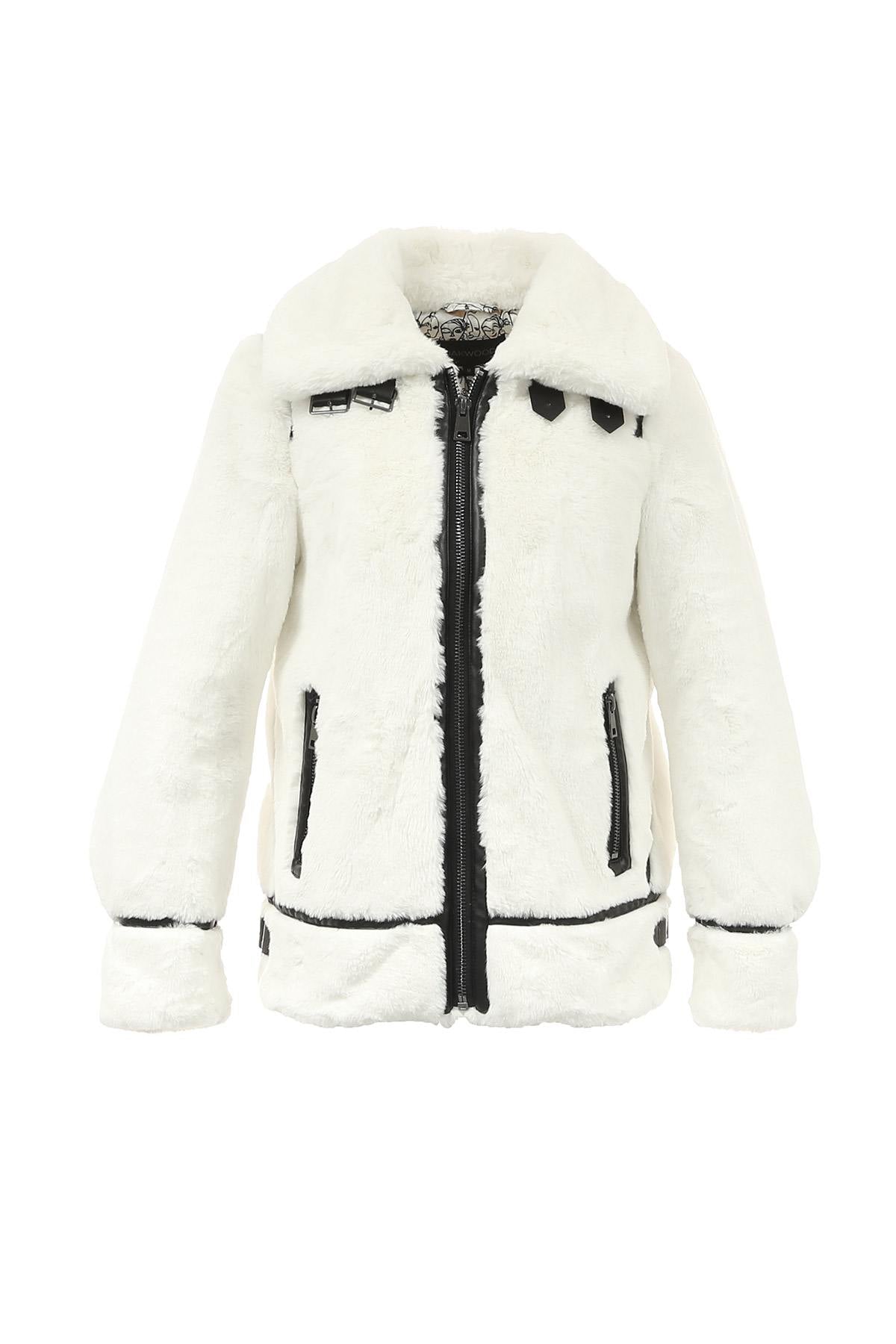 Ivory white polyester bomber jacket - Image n°9