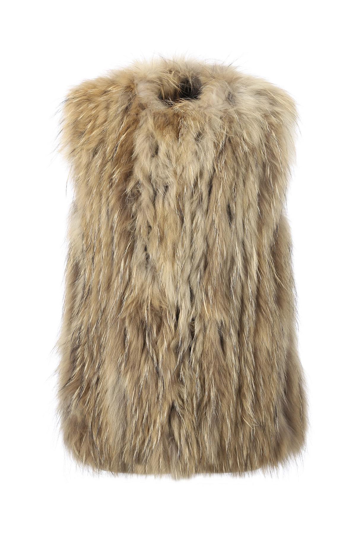 Natural colored fur vest - Image n°8