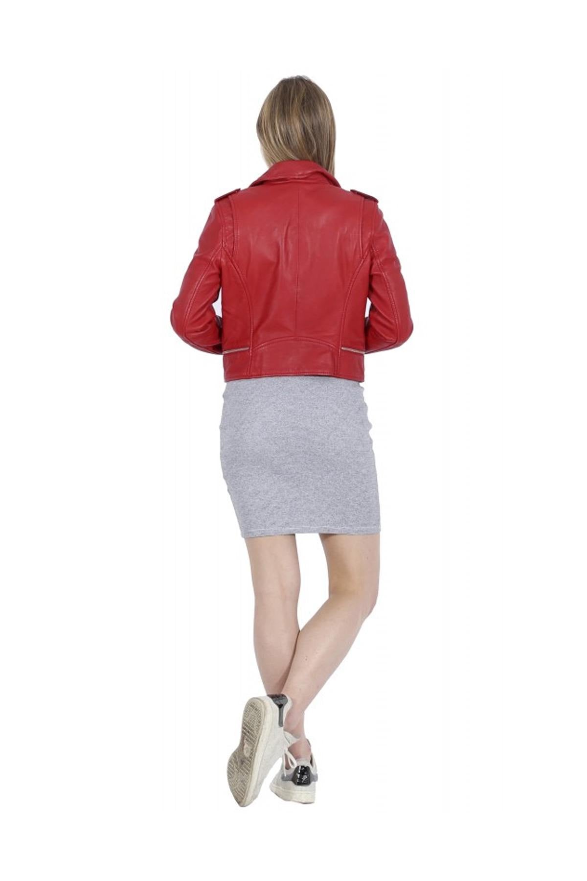 Women's short red perfecto - Image n°3