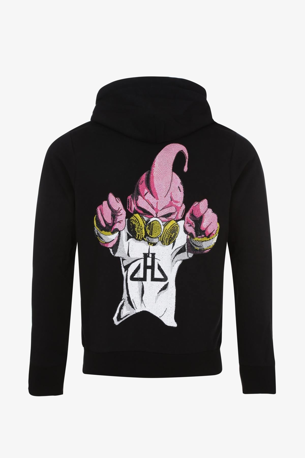 Zipped hooded sweatshirt with Boo rhinestones - Image n°1