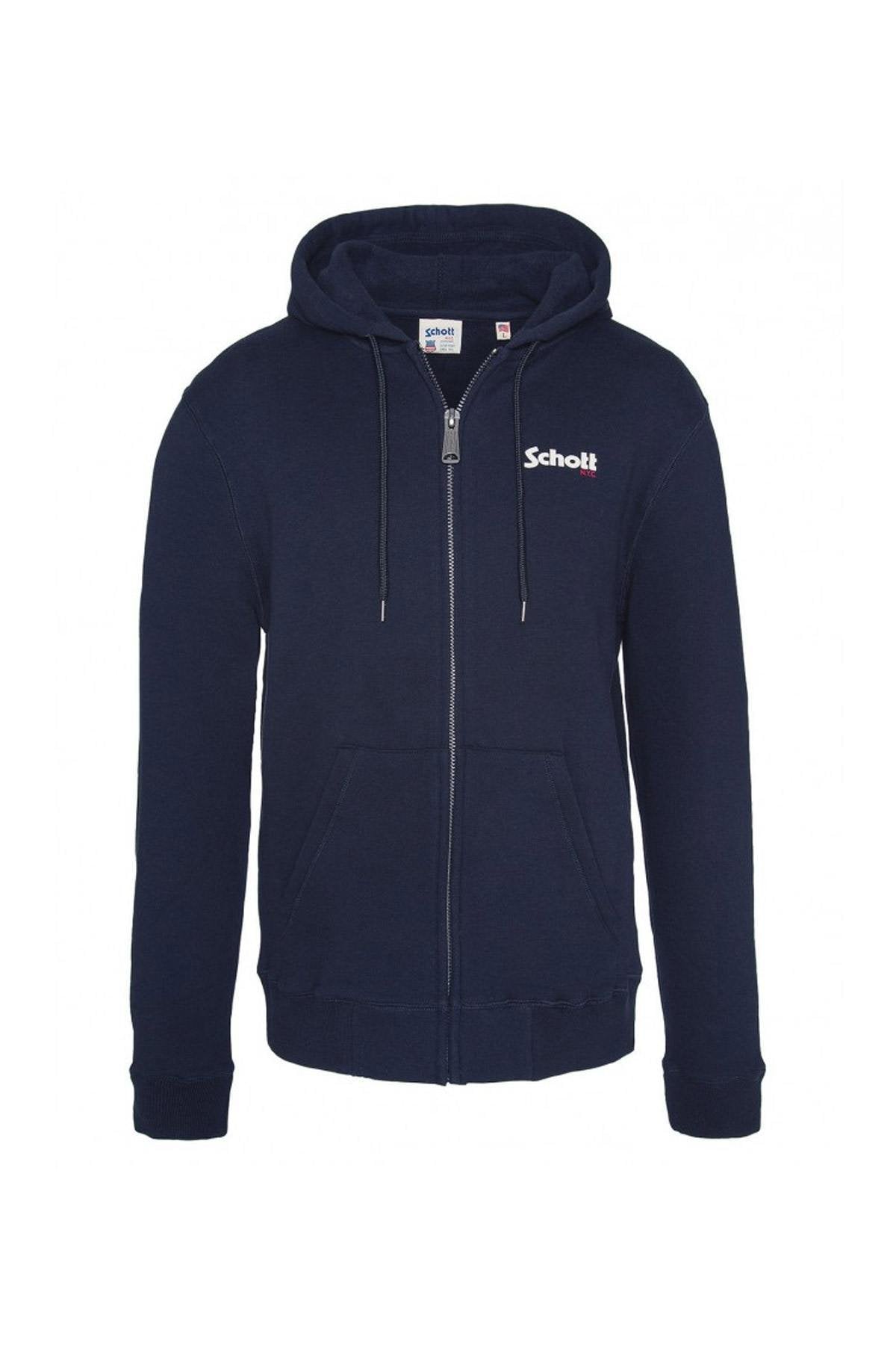 Navy blue zipped sweatshirt - Image n°1