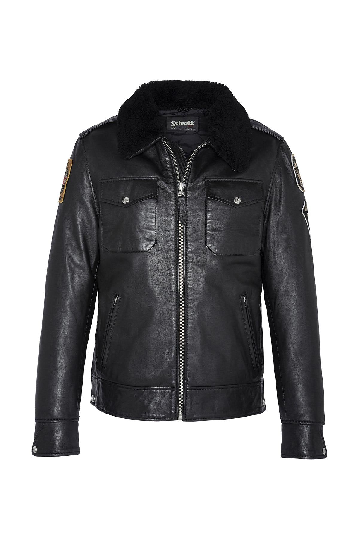 Black US Police Leather Jacket - Image n°9