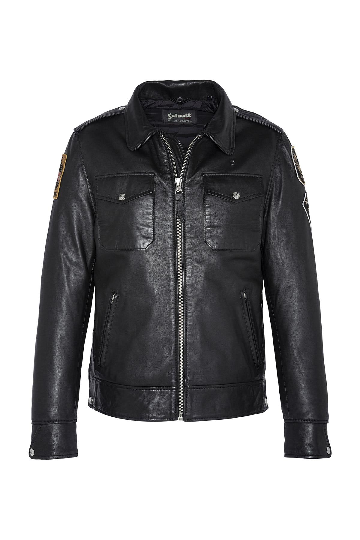 Black US Police Leather Jacket - Image n°11