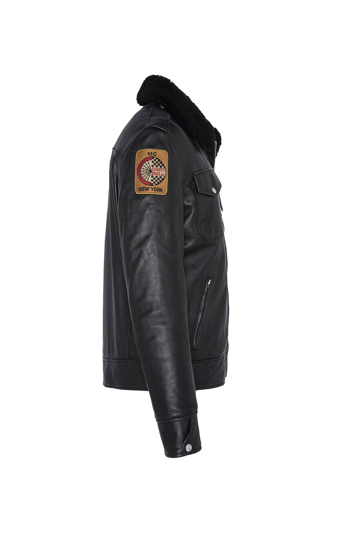 Black US Police Leather Jacket - Image n°12