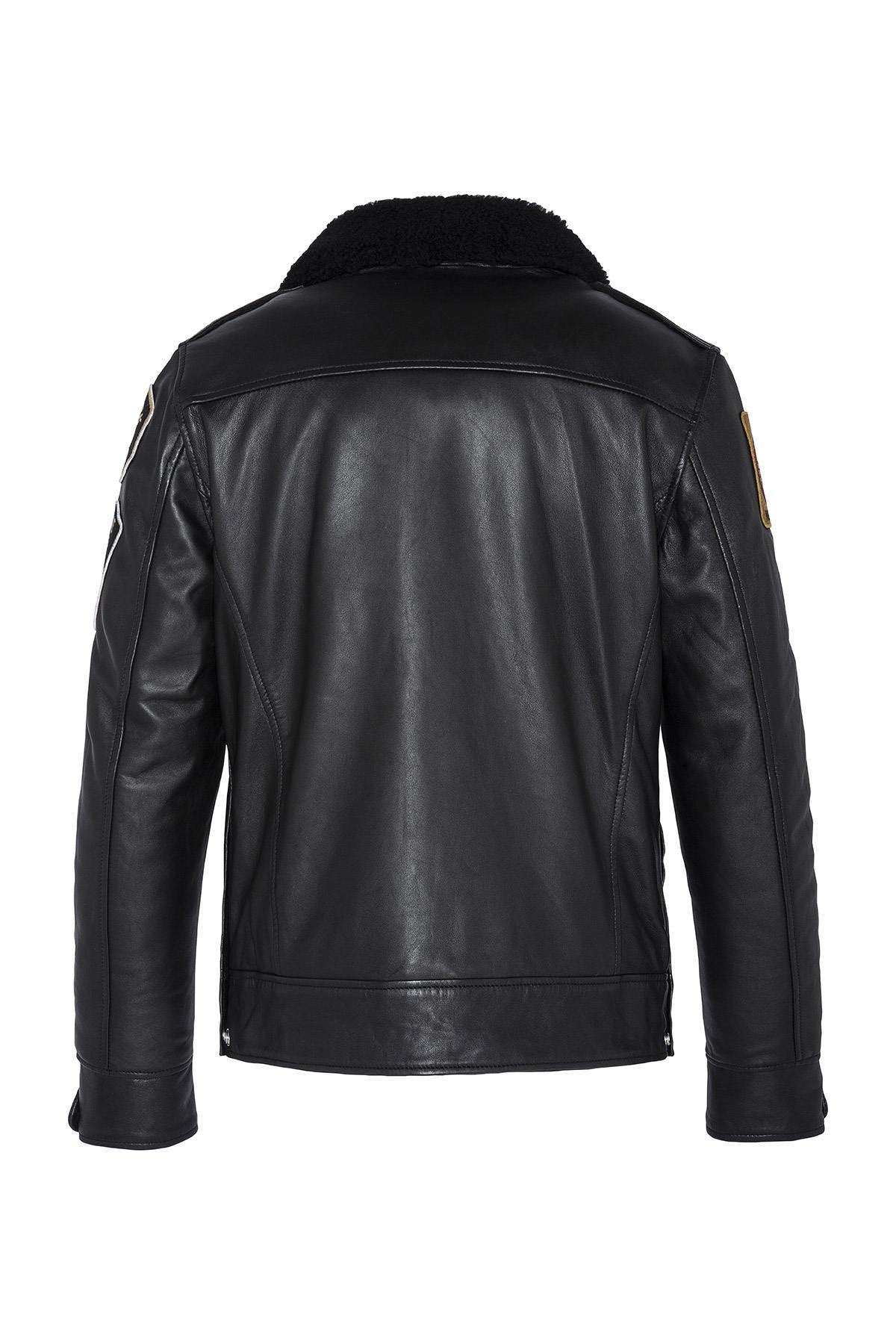 Black US Police Leather Jacket - Image n°13