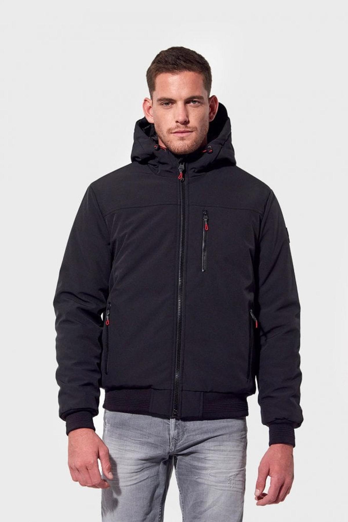 Men's warm black jacket - Image n°1