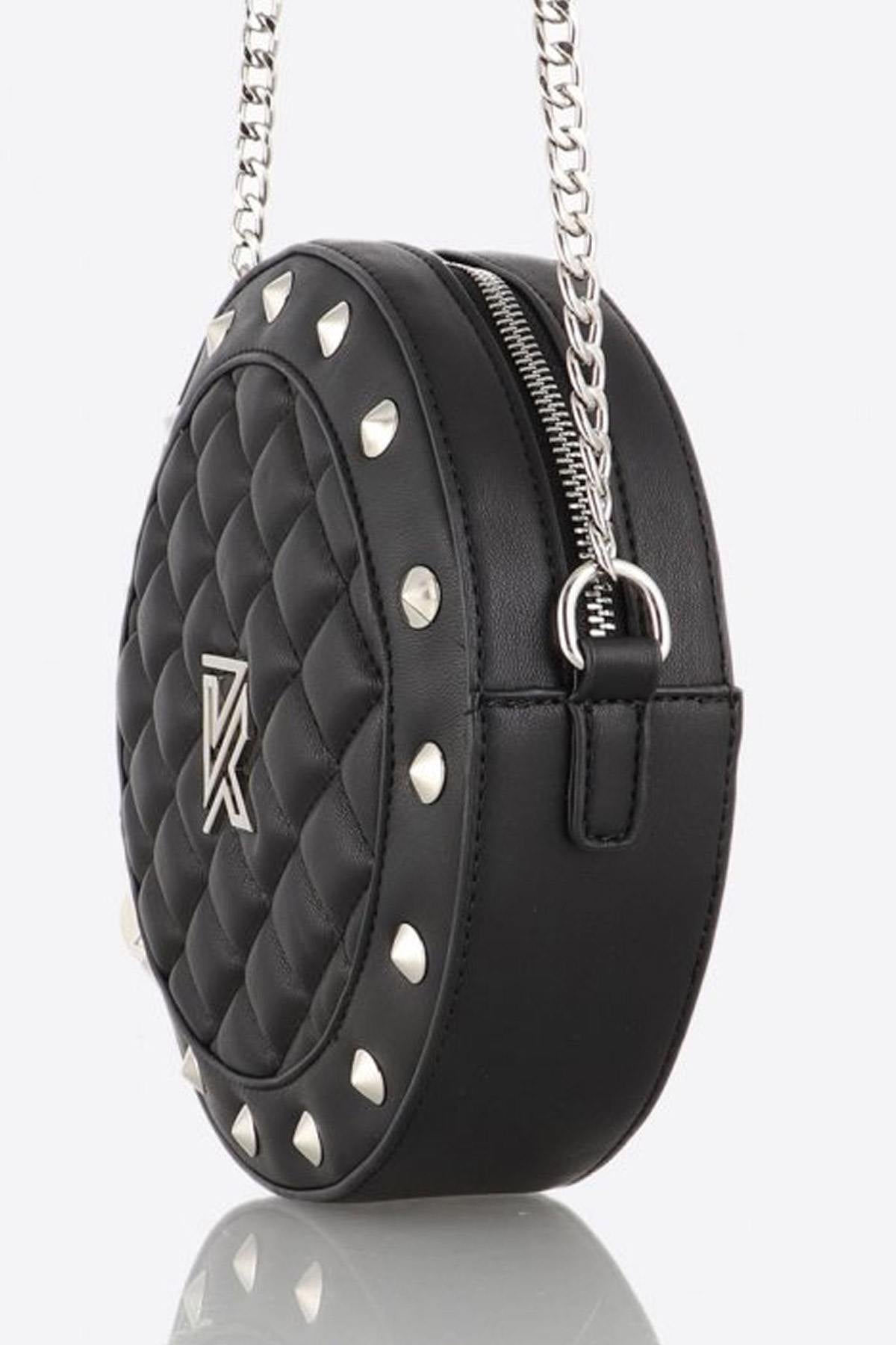 Round bag with chain shoulder strap - Image n°1