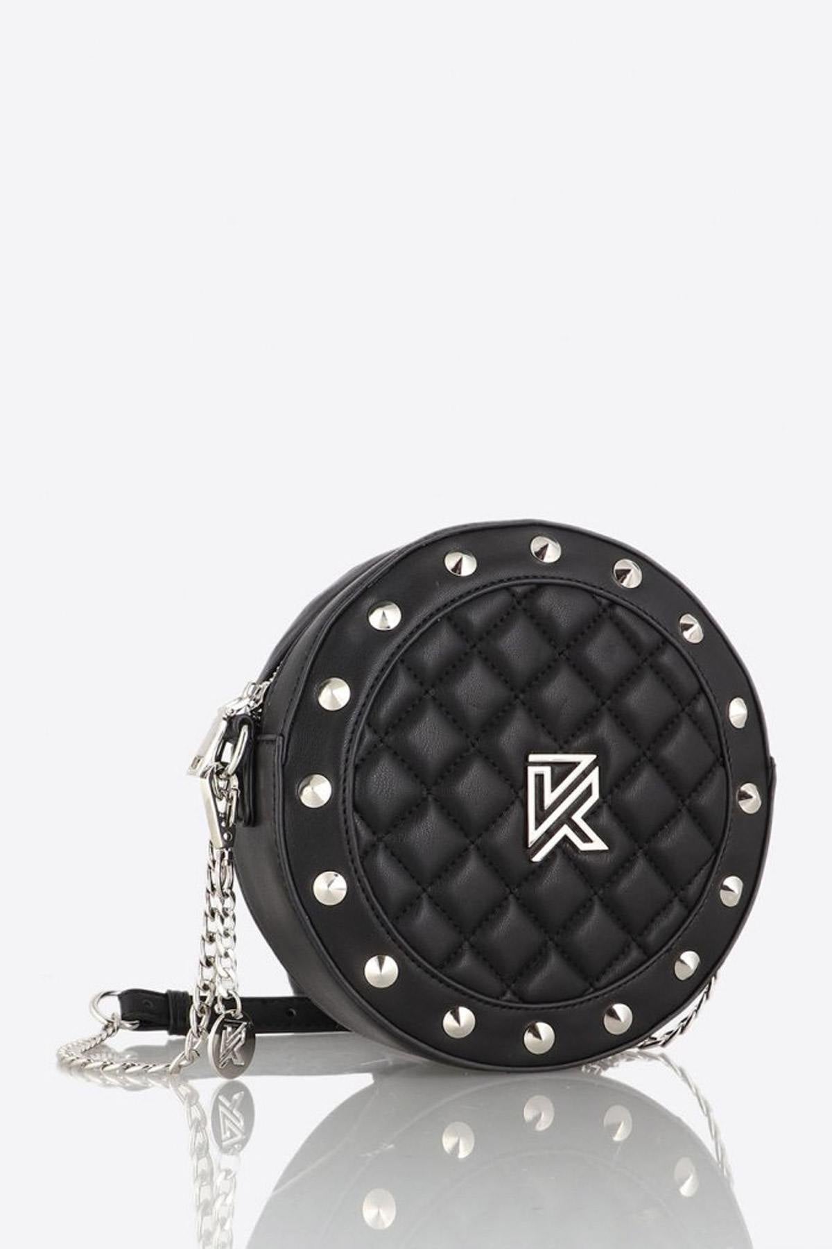 Round bag with chain shoulder strap - Image n°3