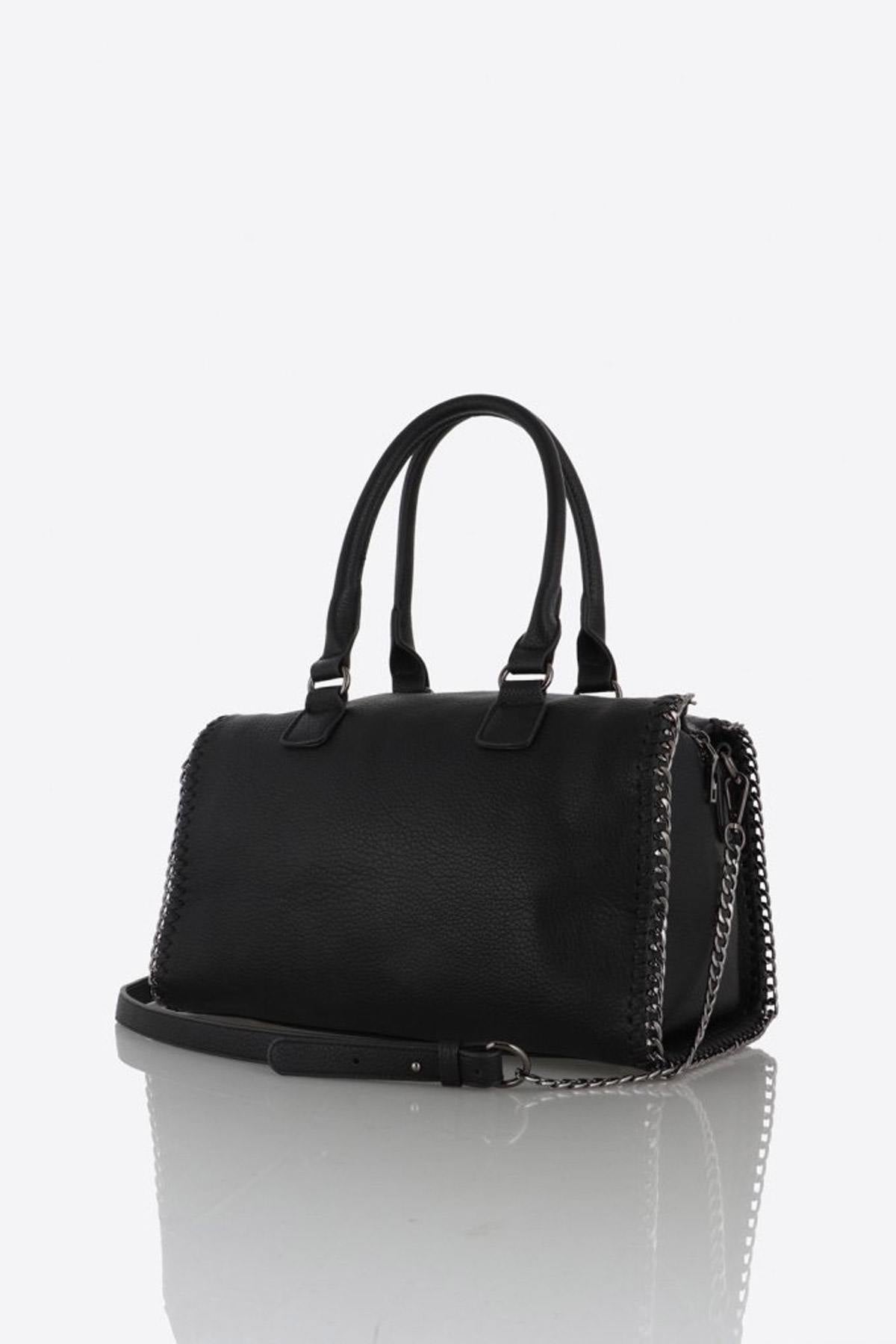 Women's crocodile effect bag with shoulder strap and handles - Image n°5