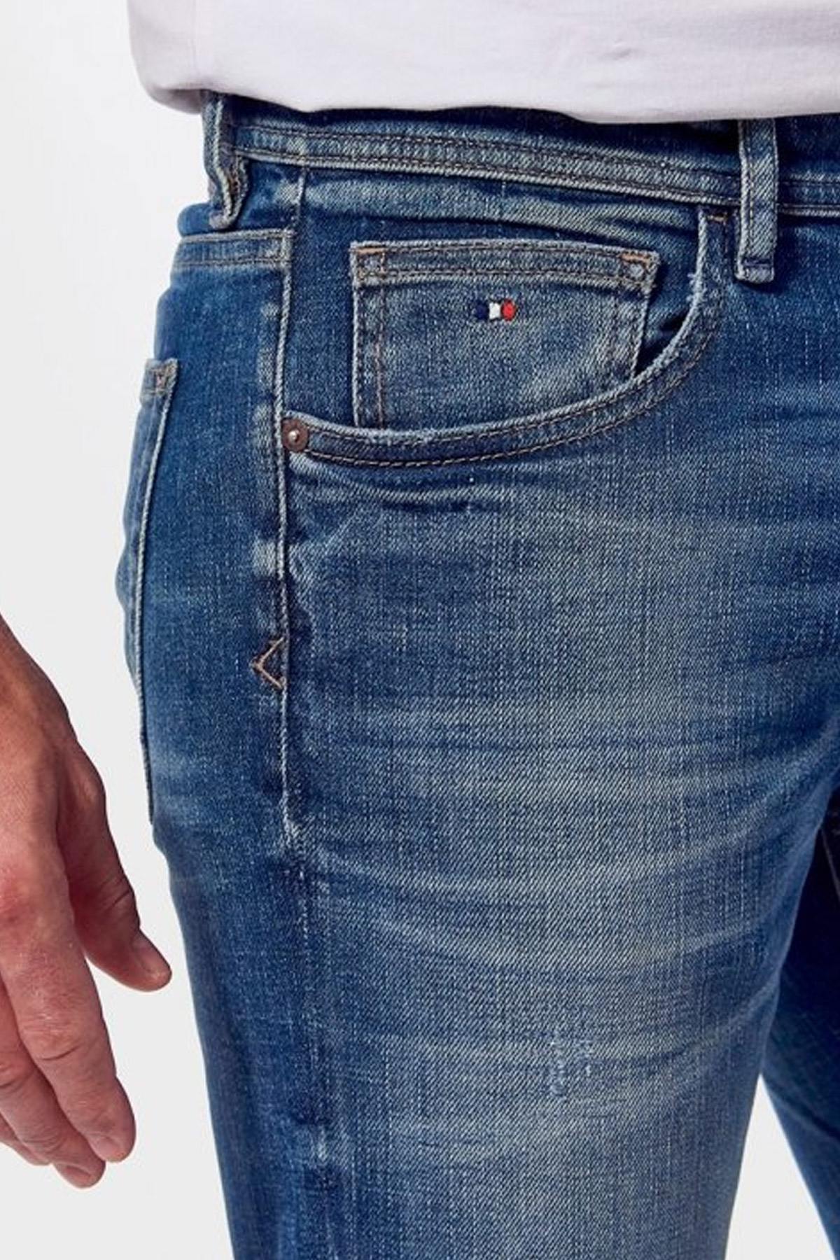 Slim fit faded blue jeans - Image n°4