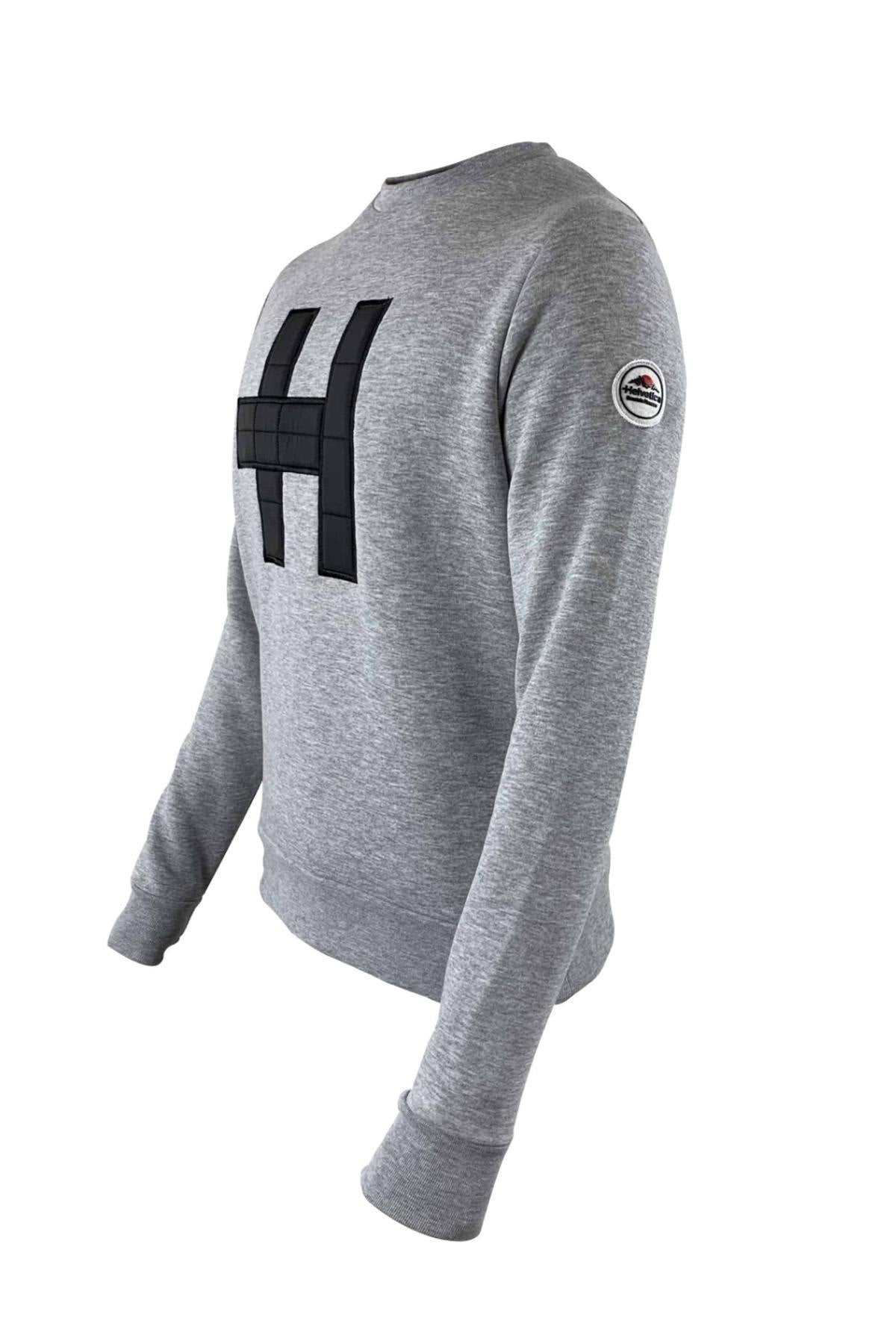 Men's heather gray sweater with H logo - Image n°4