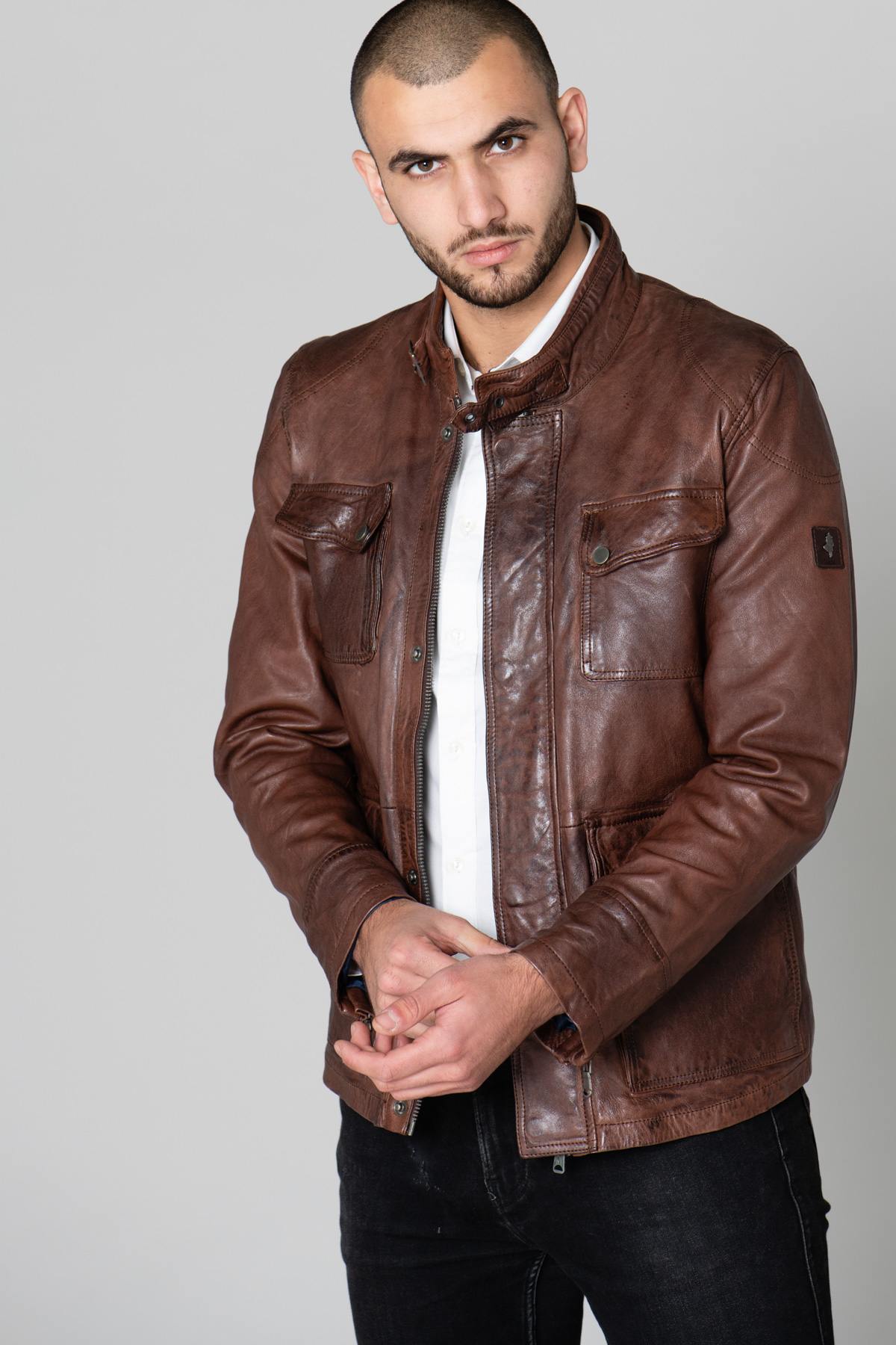 Aged leather safari jacket - Image n°1