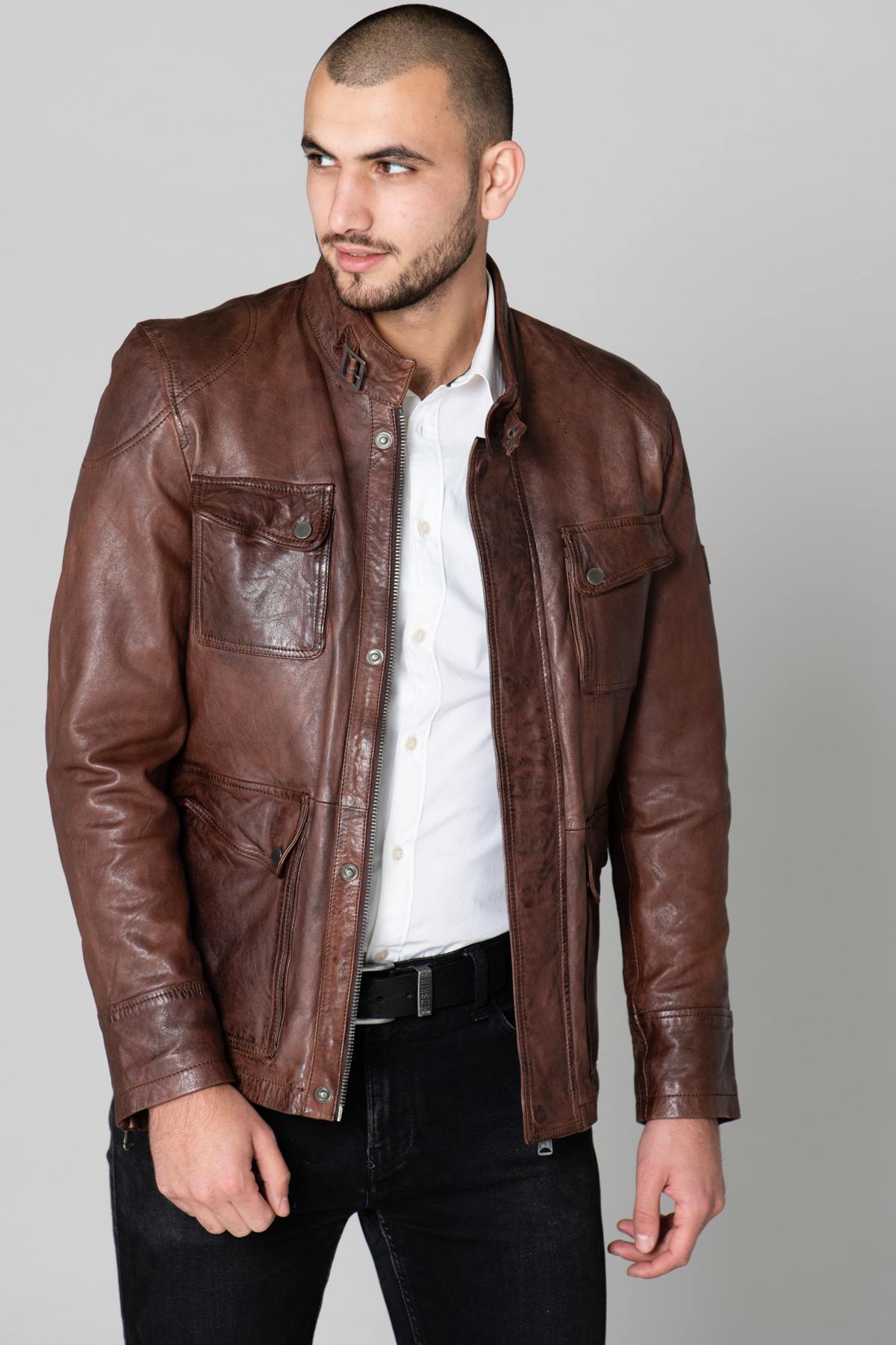 Aged leather safari jacket - Image n°4