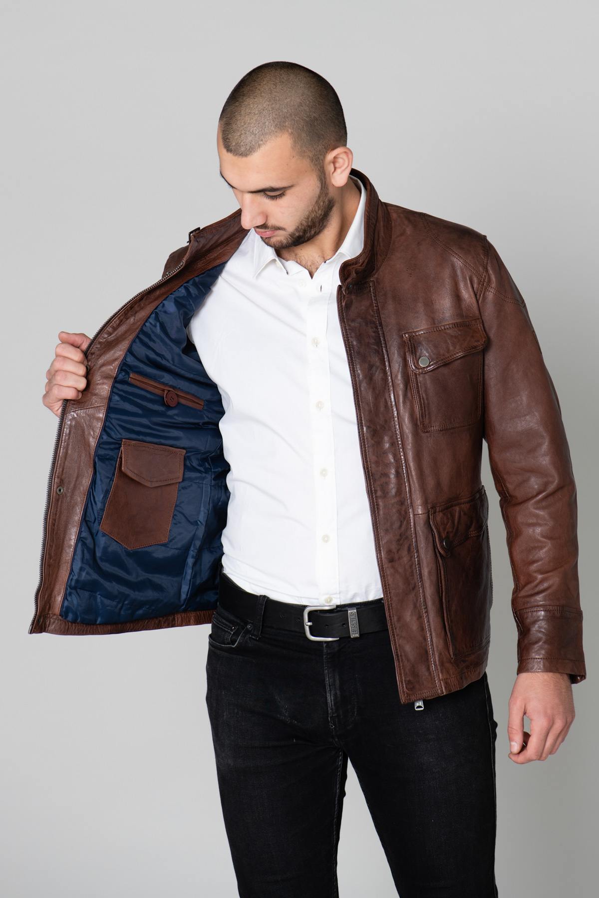 Aged leather safari jacket - Image n°6