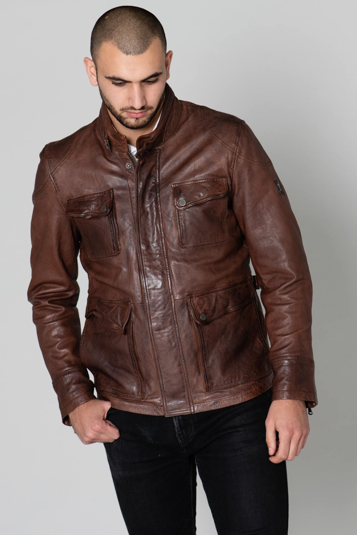 Aged leather safari jacket - Image n°5