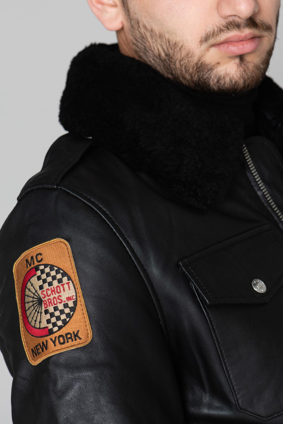 Black US Police Leather Jacket - Image n°8