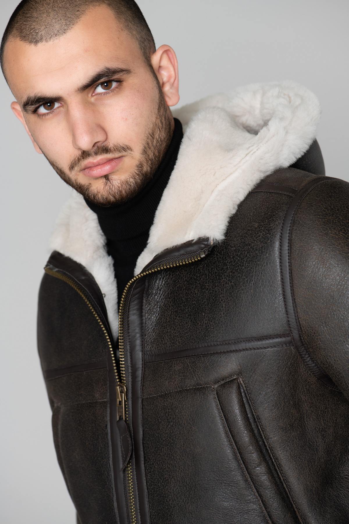 Brown shearling coat - Image n°2