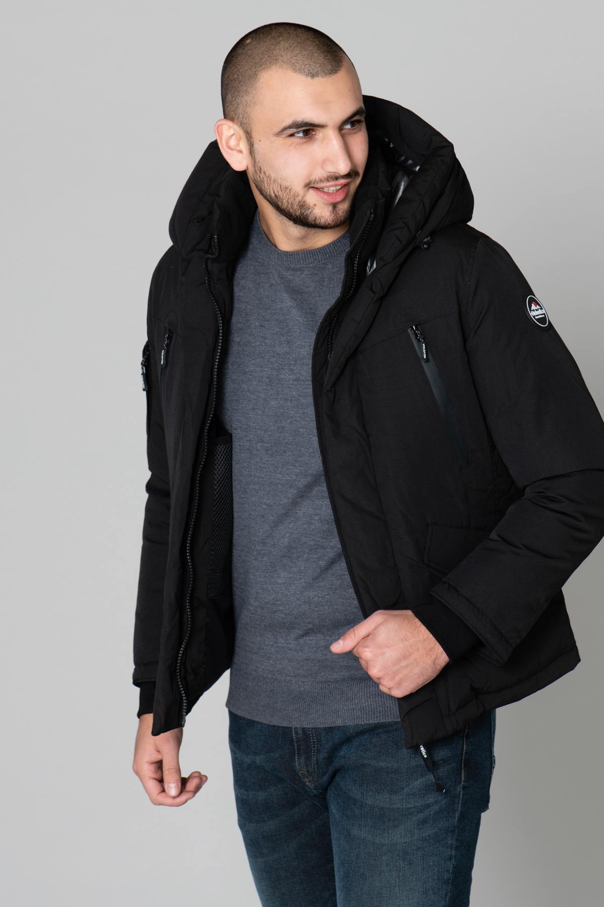 Black technical winter down jacket - Image n°4