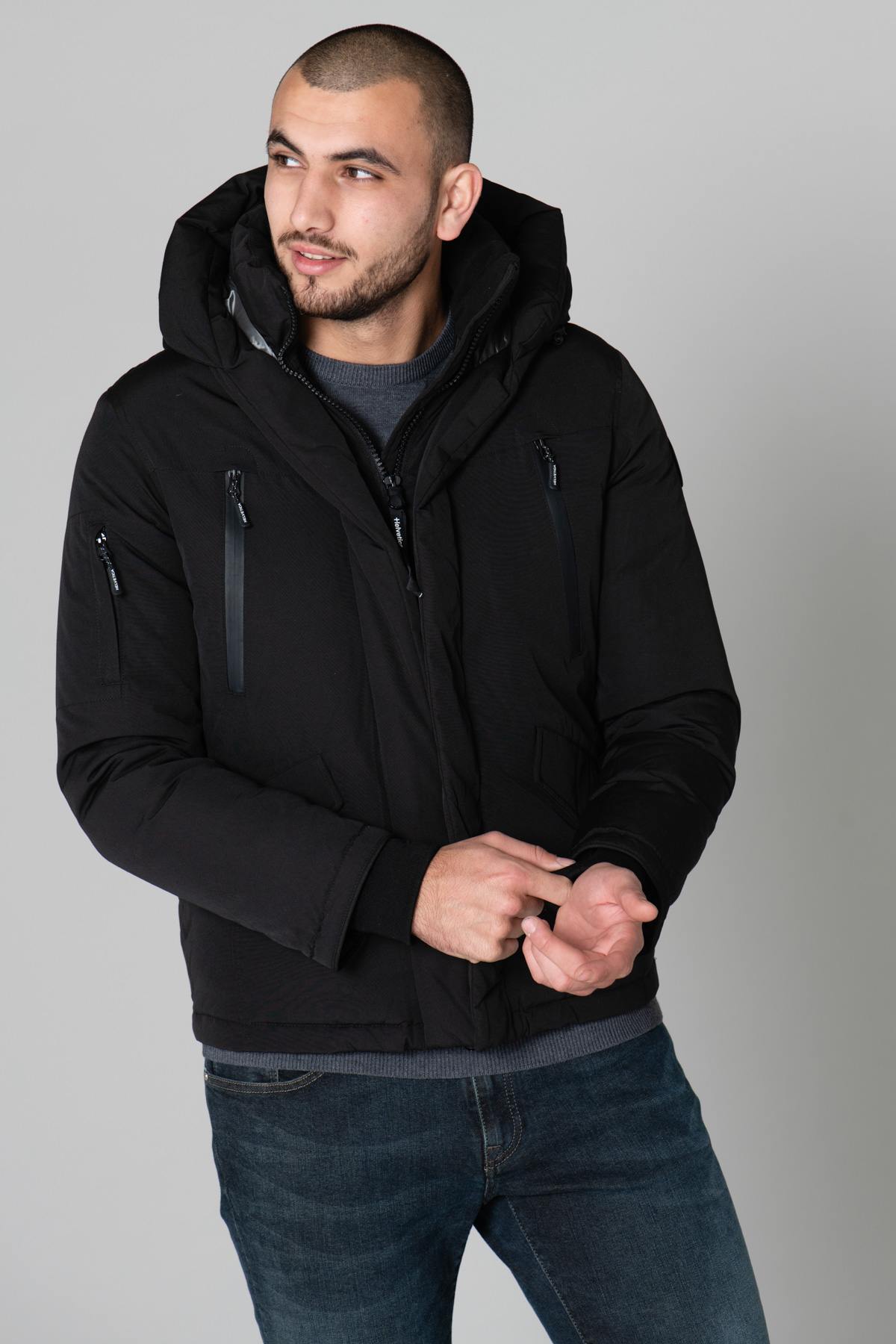 Black technical winter down jacket - Image n°6