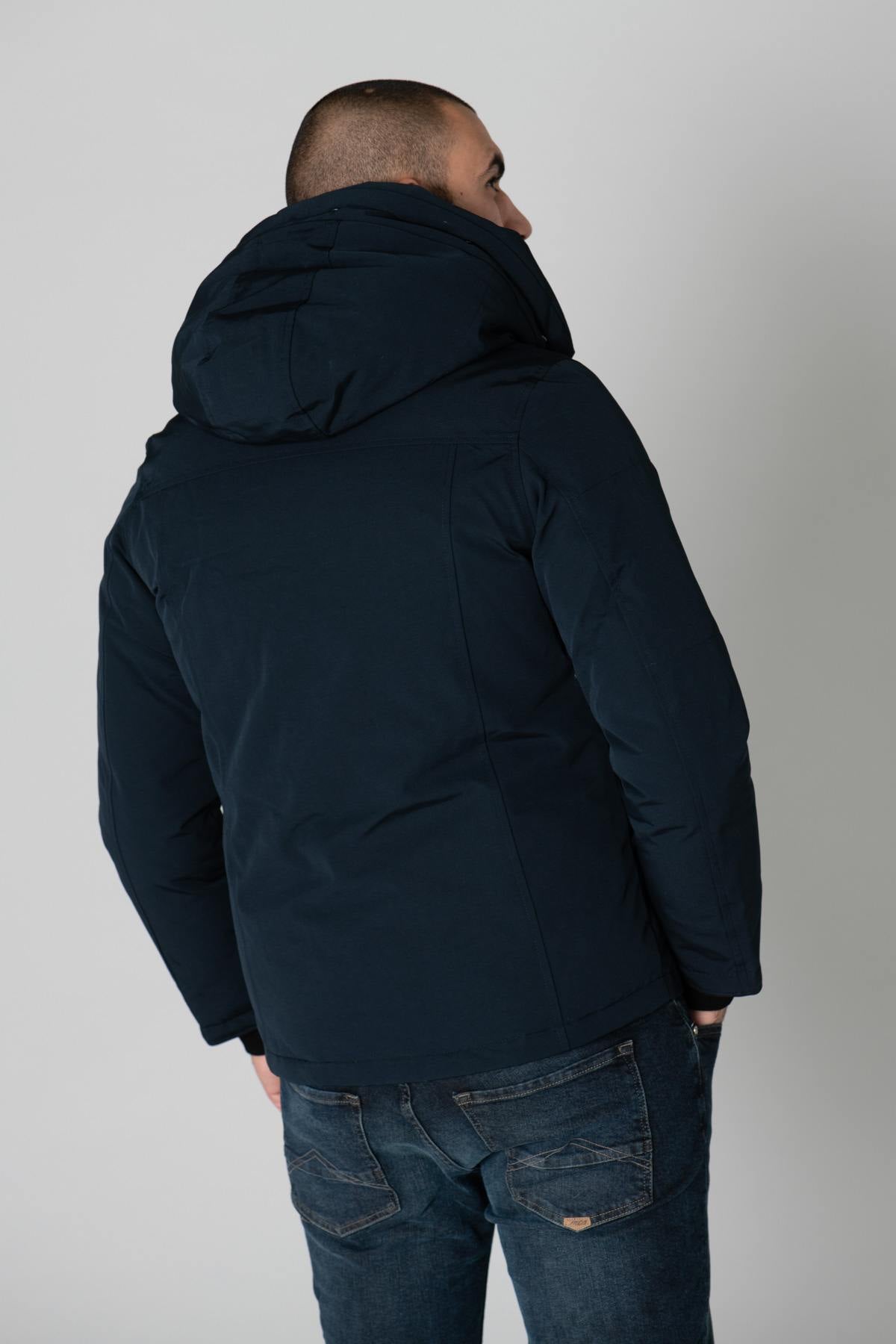 Men's warm navy blue down jacket - Image n°5