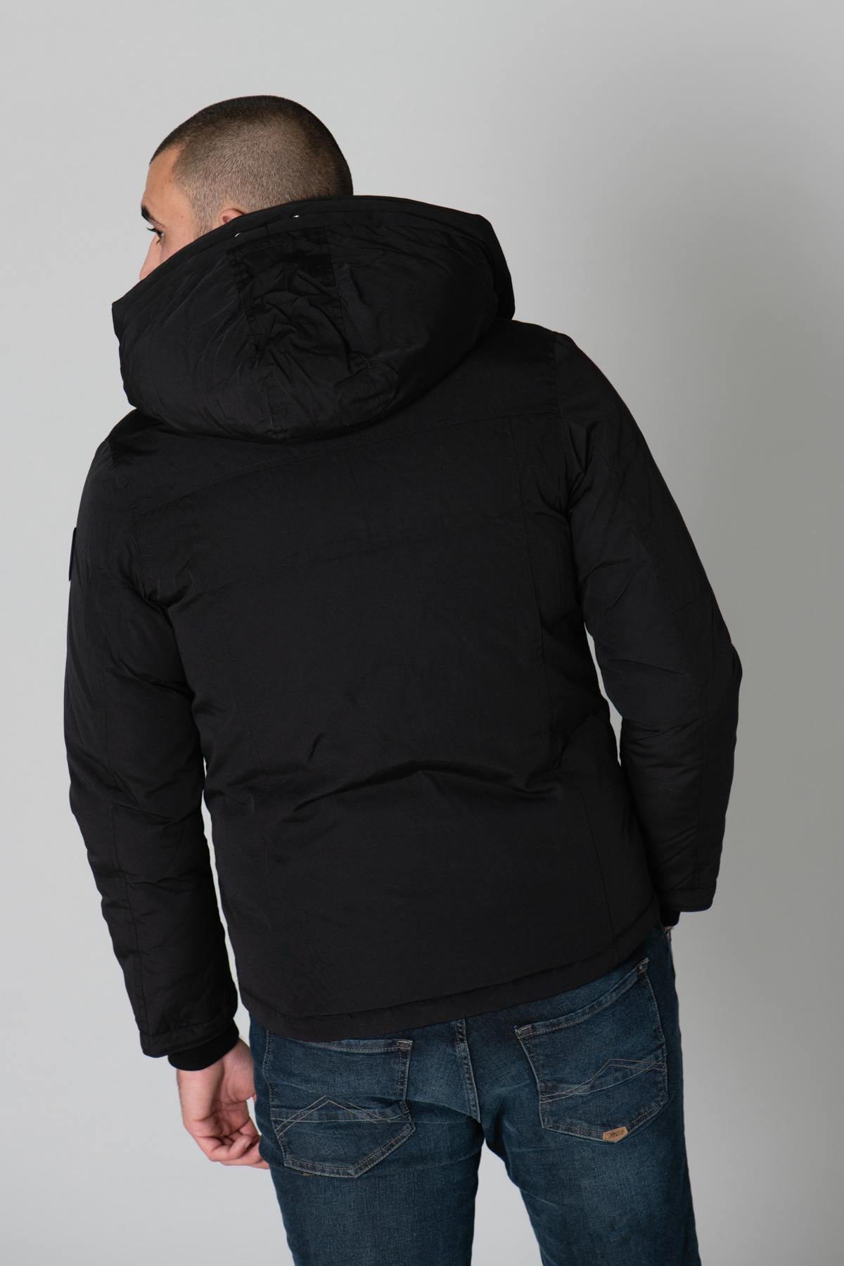 Black technical winter down jacket - Image n°7