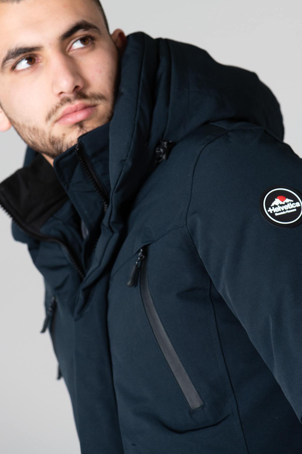 Men's warm navy blue down jacket - Image n°6