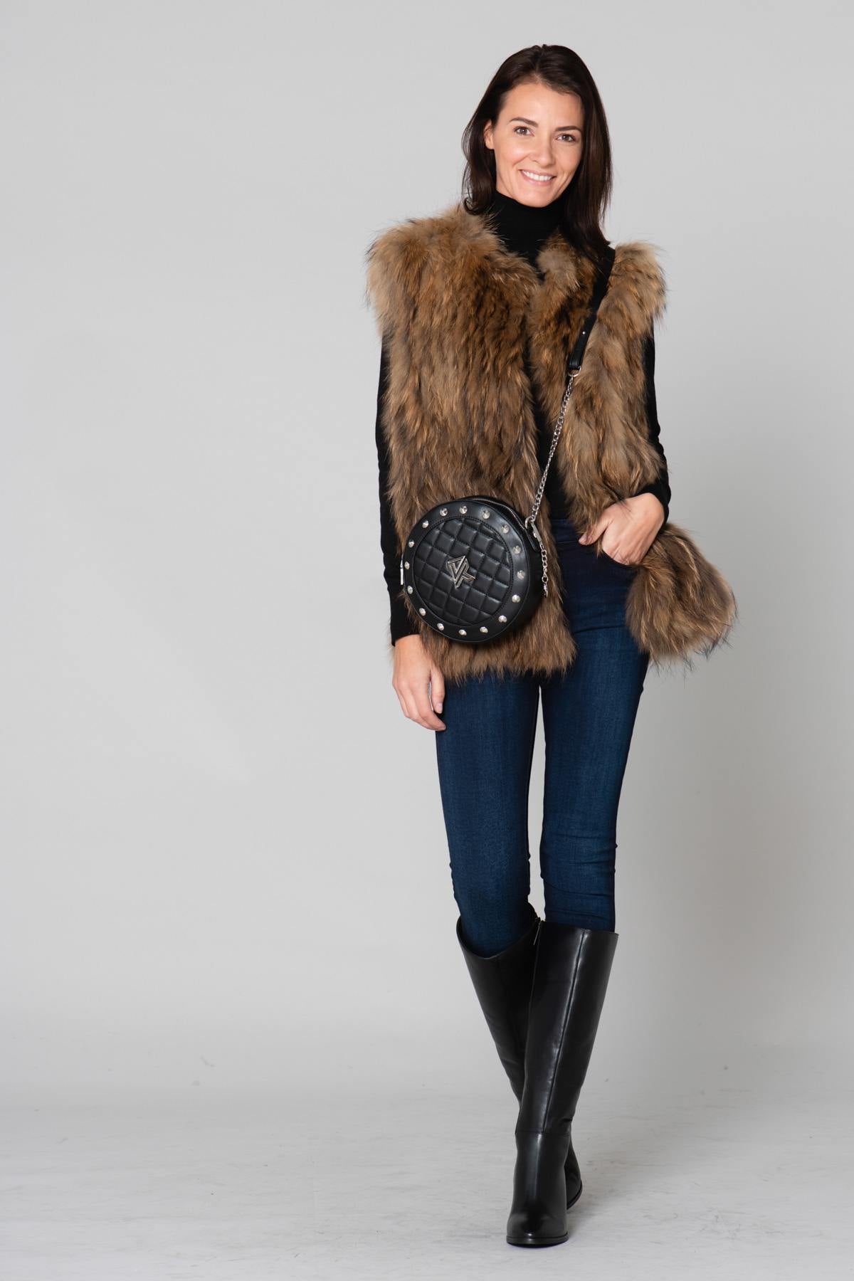 Natural colored fur vest - Image n°2