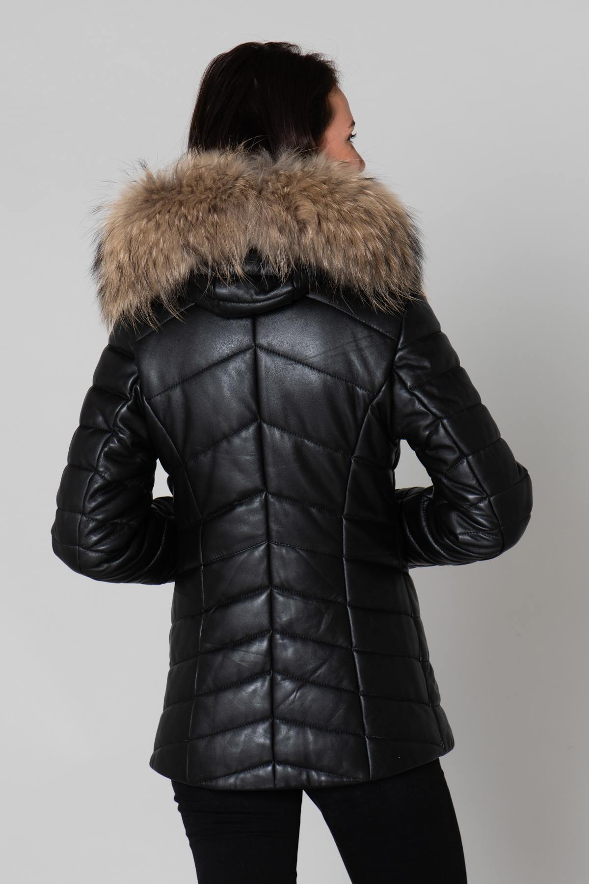 Warm black mid-length jacket - Image n°5