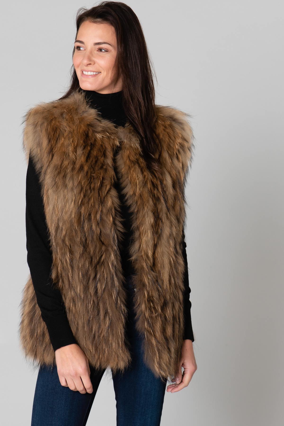 Natural colored fur vest - Image n°3