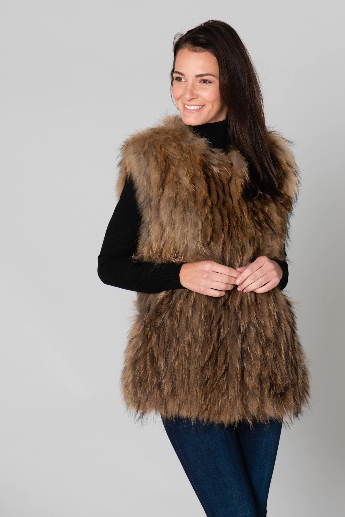 Natural colored fur vest - Image n°5