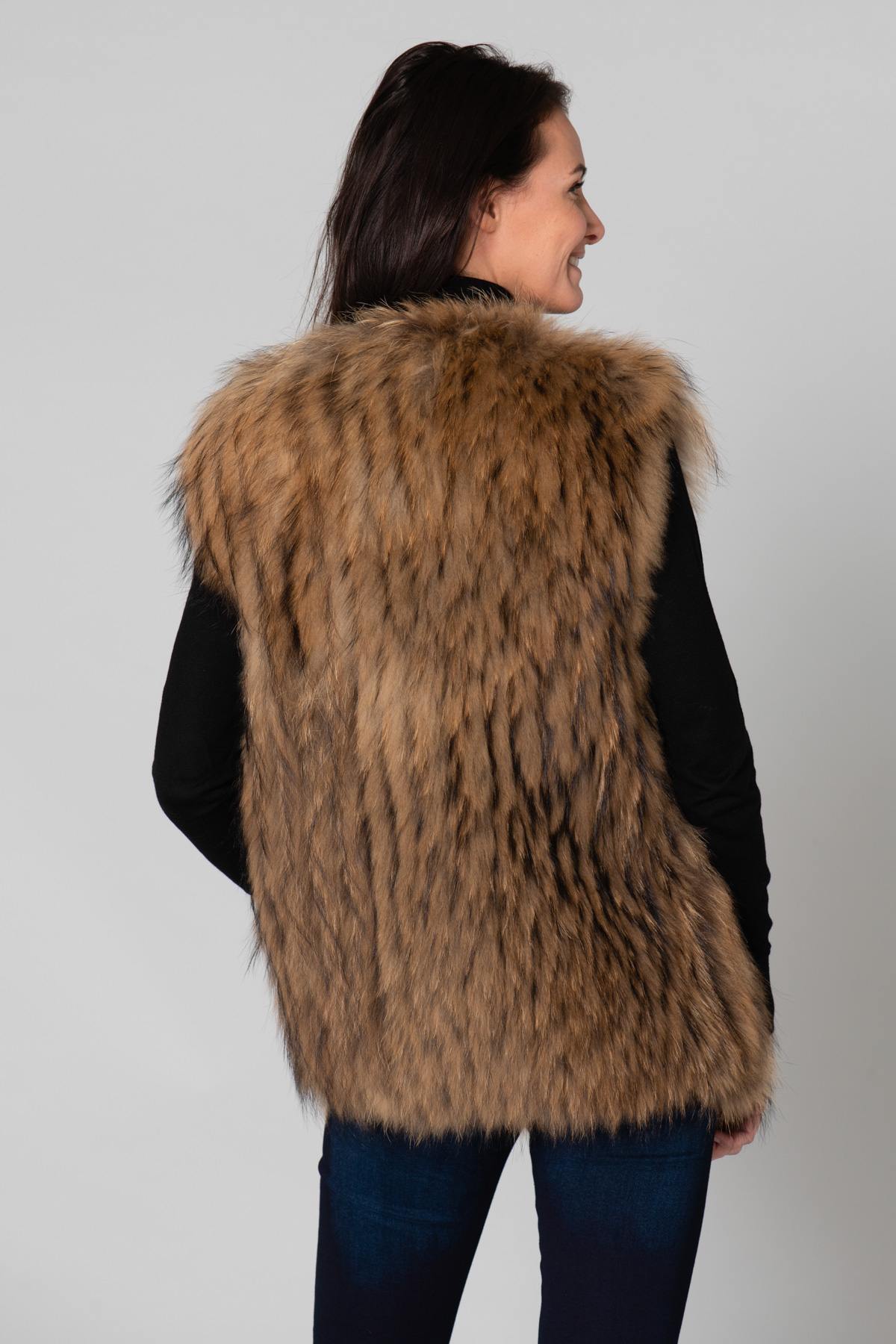 Natural colored fur vest - Image n°6