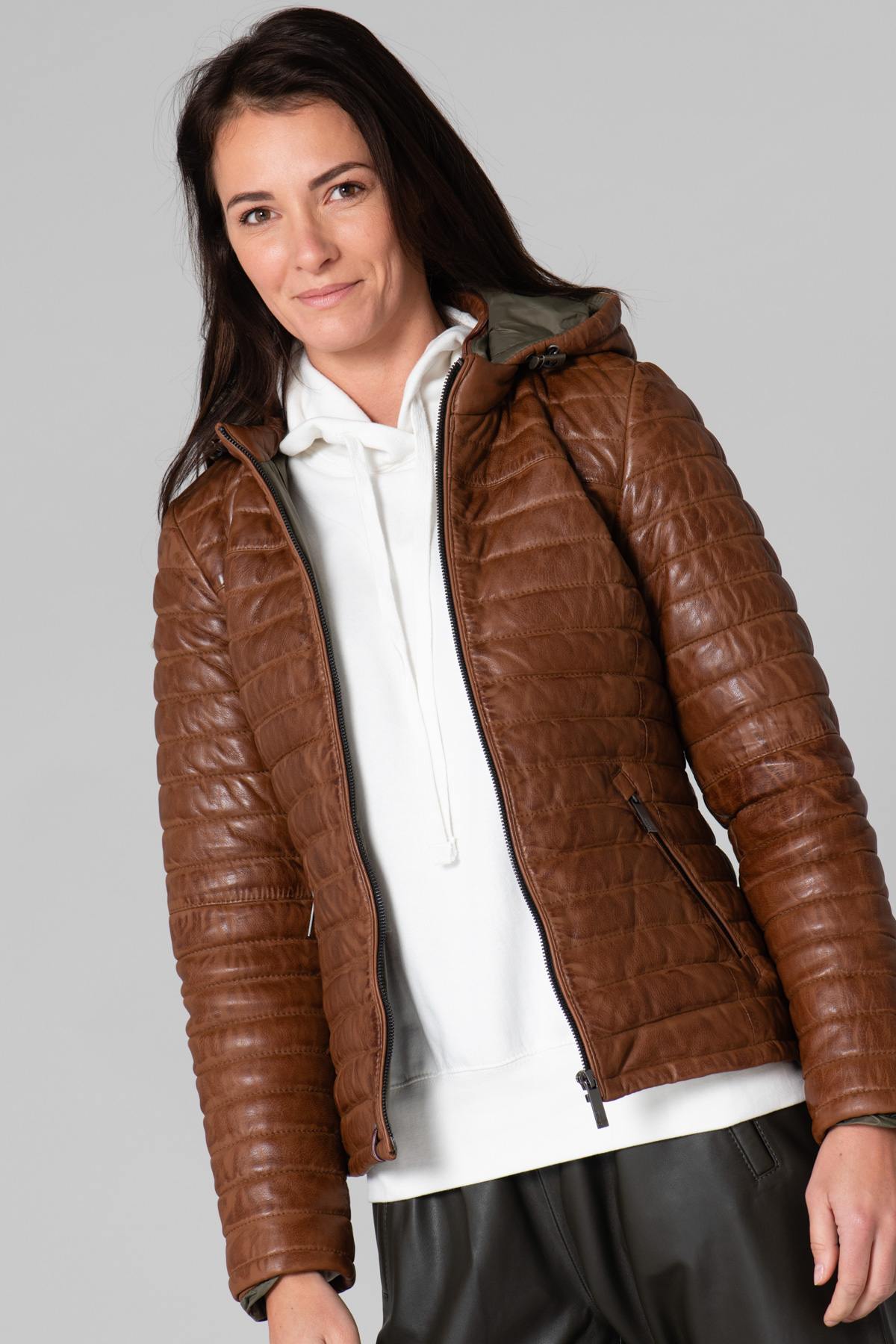 Cognac fine sportswear down jacket - Image n°4