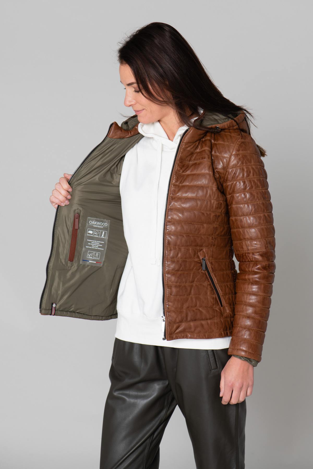 Cognac fine sportswear down jacket - Image n°5