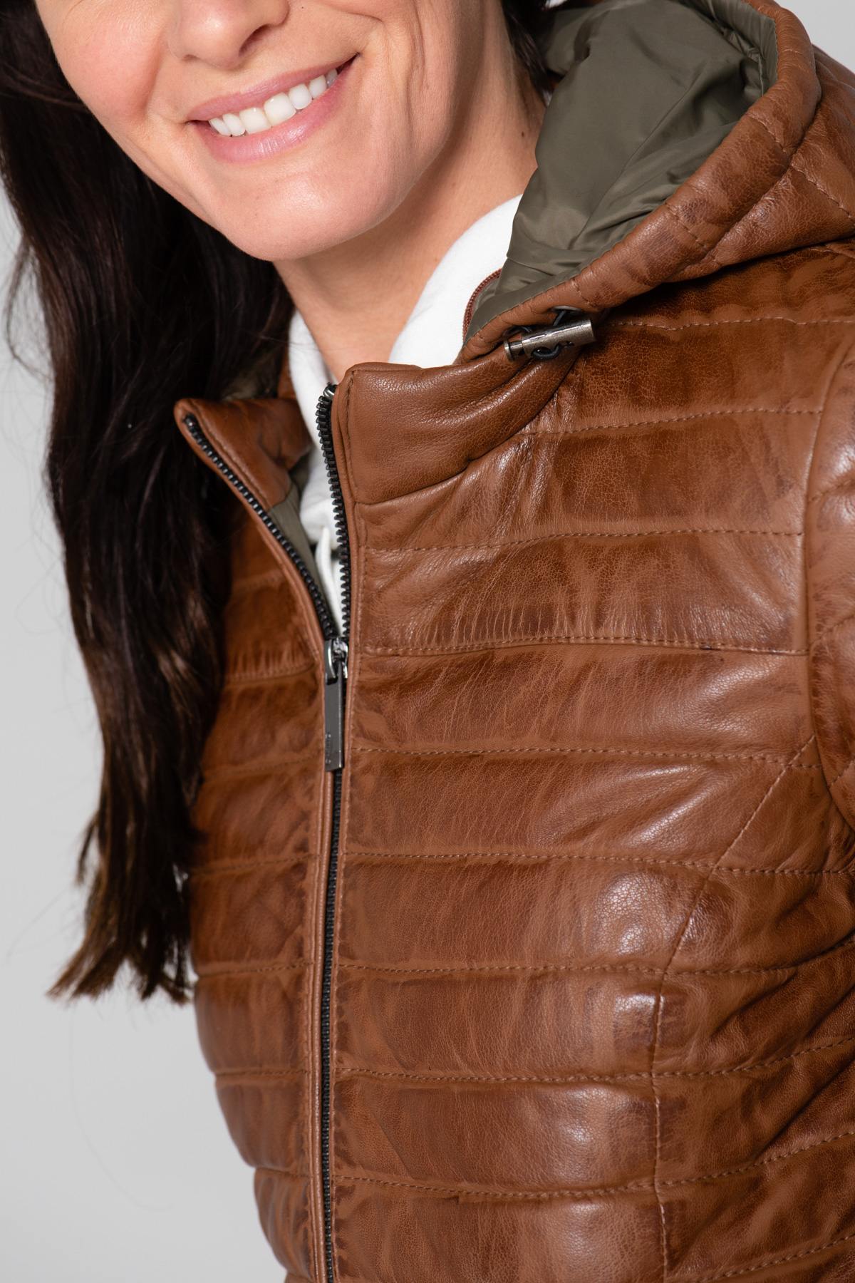 Cognac fine sportswear down jacket - Image n°7