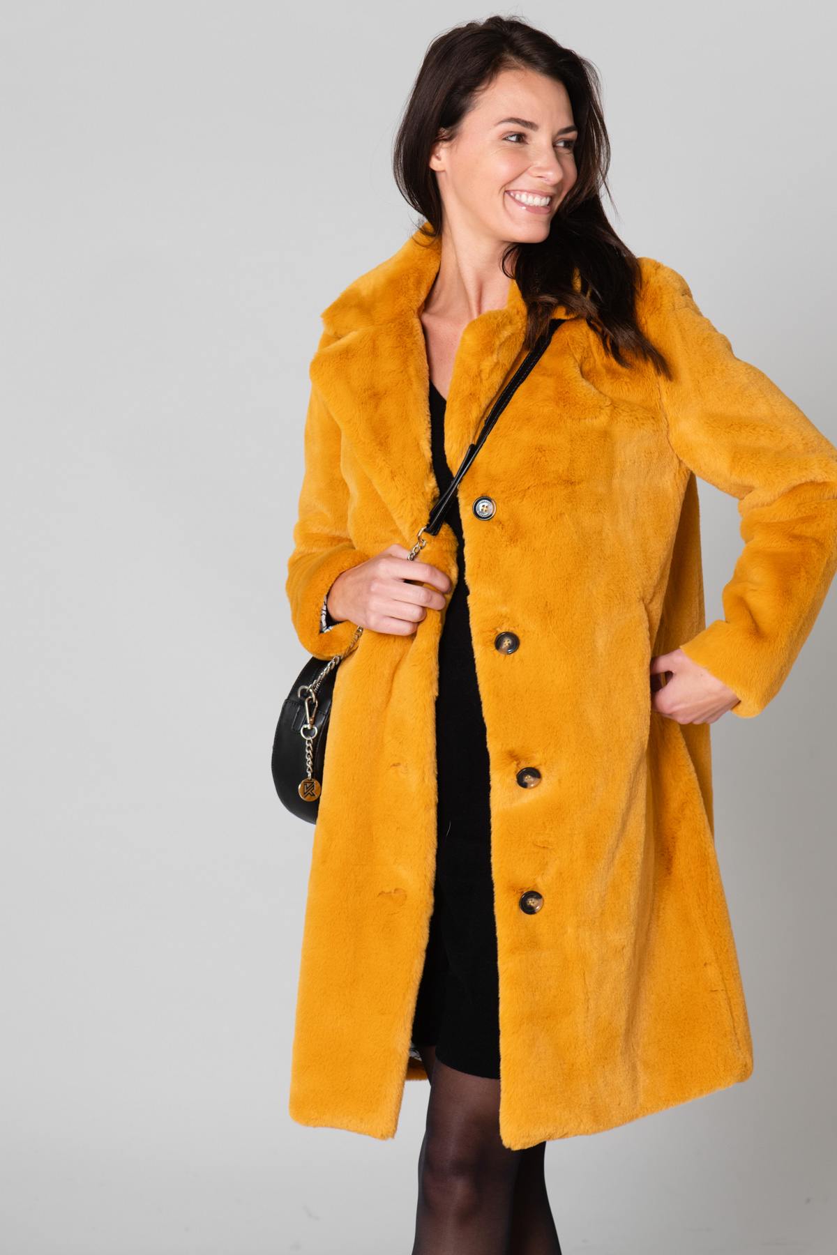 Long yellow faux fur - Image n°1