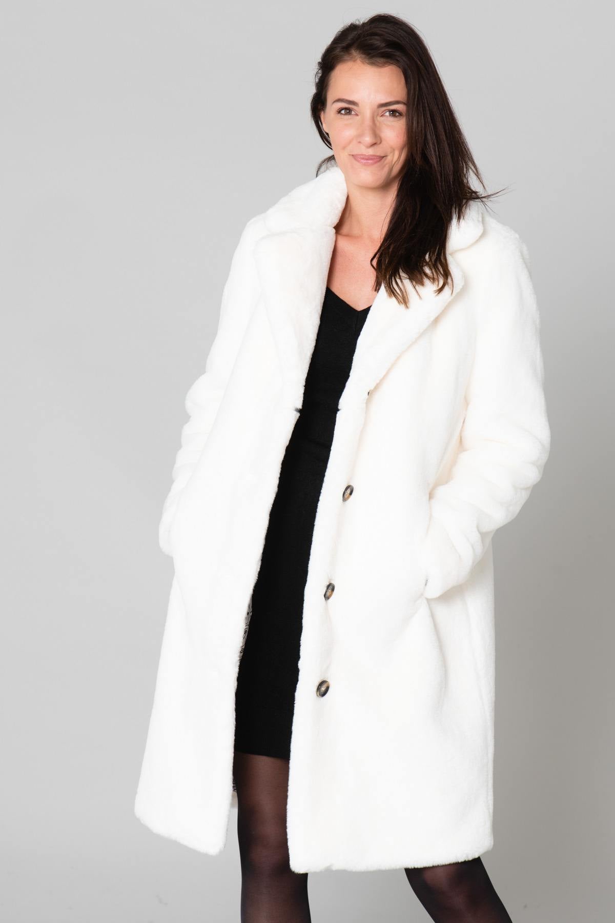 Long faux fur coat - Image n°2