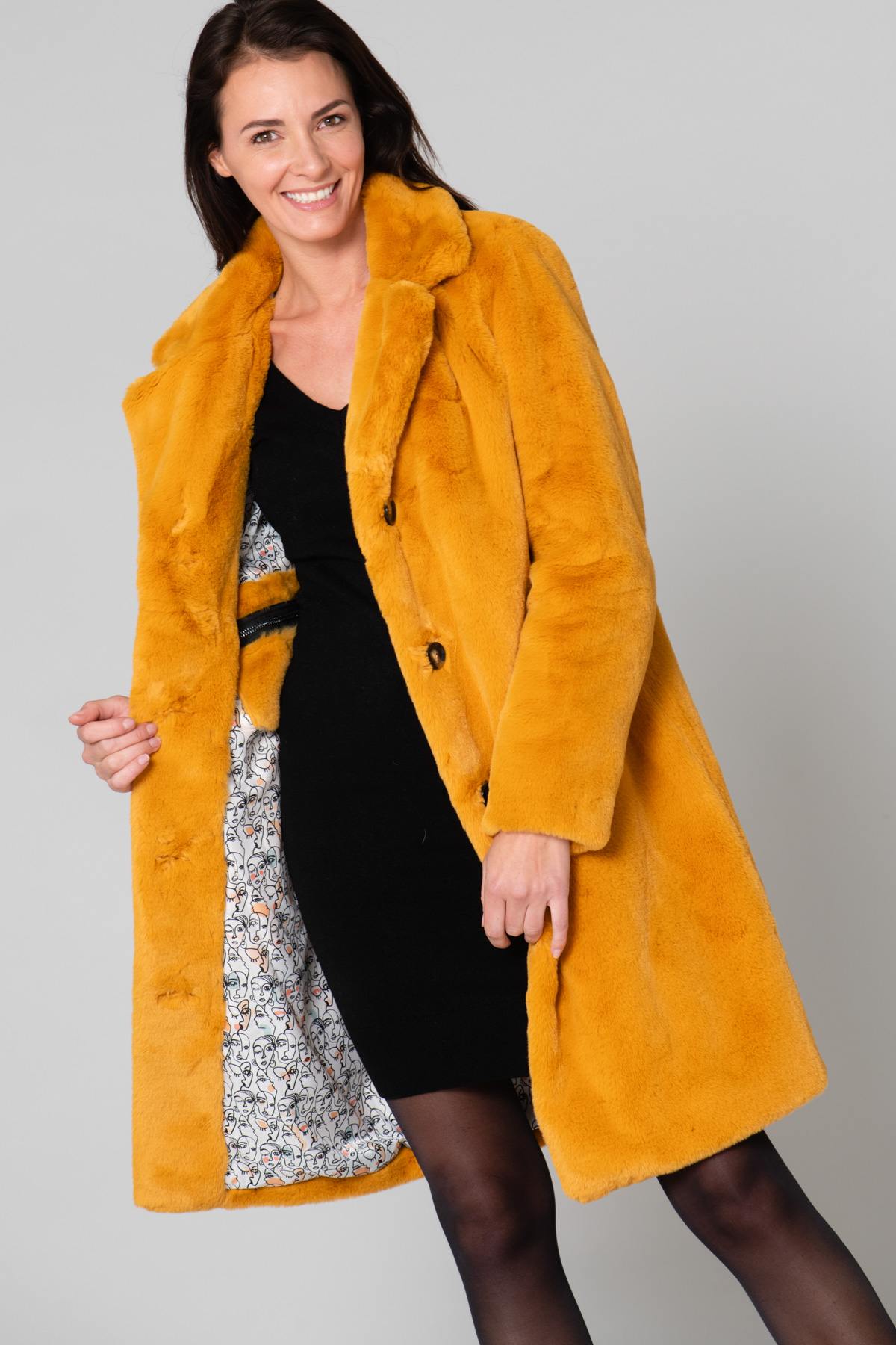 Long yellow faux fur - Image n°4