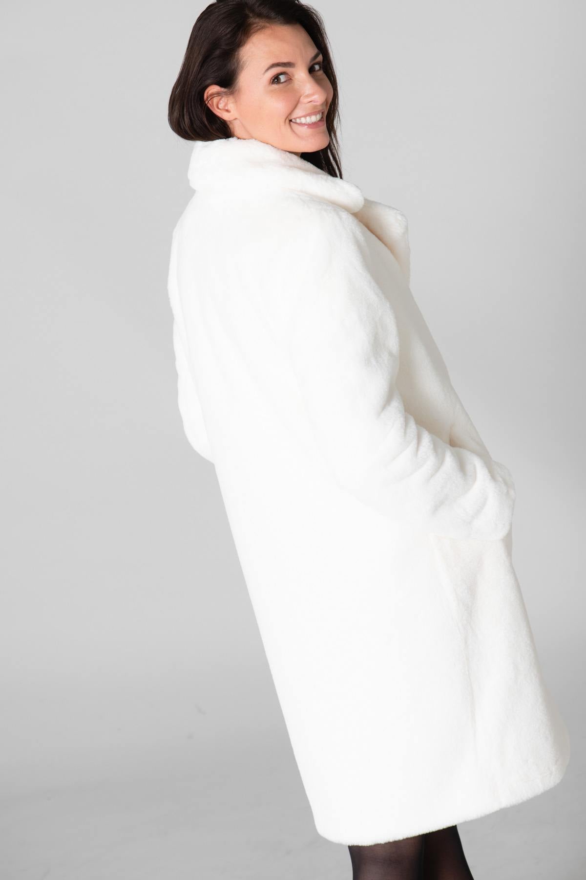 Long faux fur coat - Image n°3