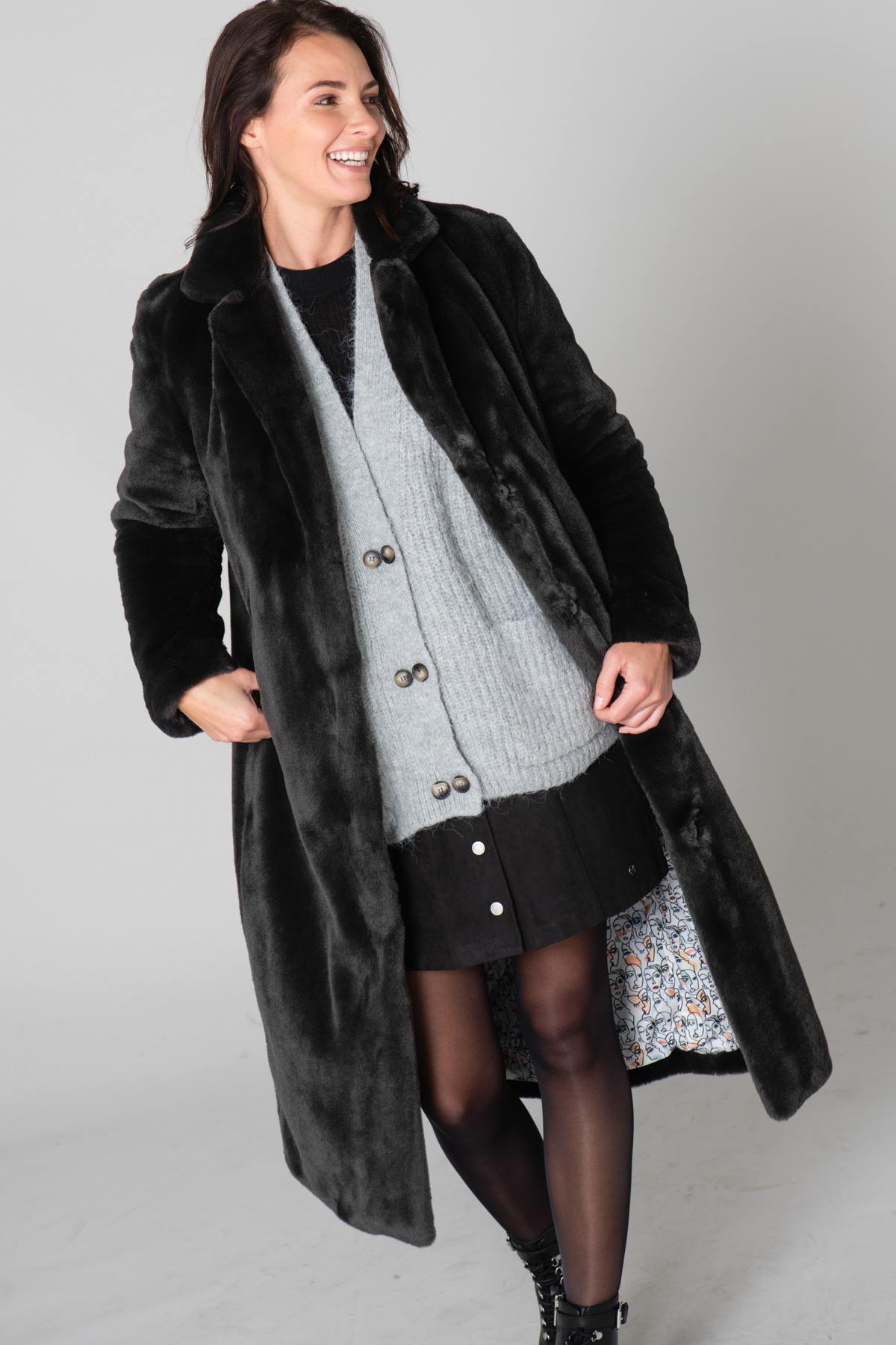 Long faux fur coat - Image n°2