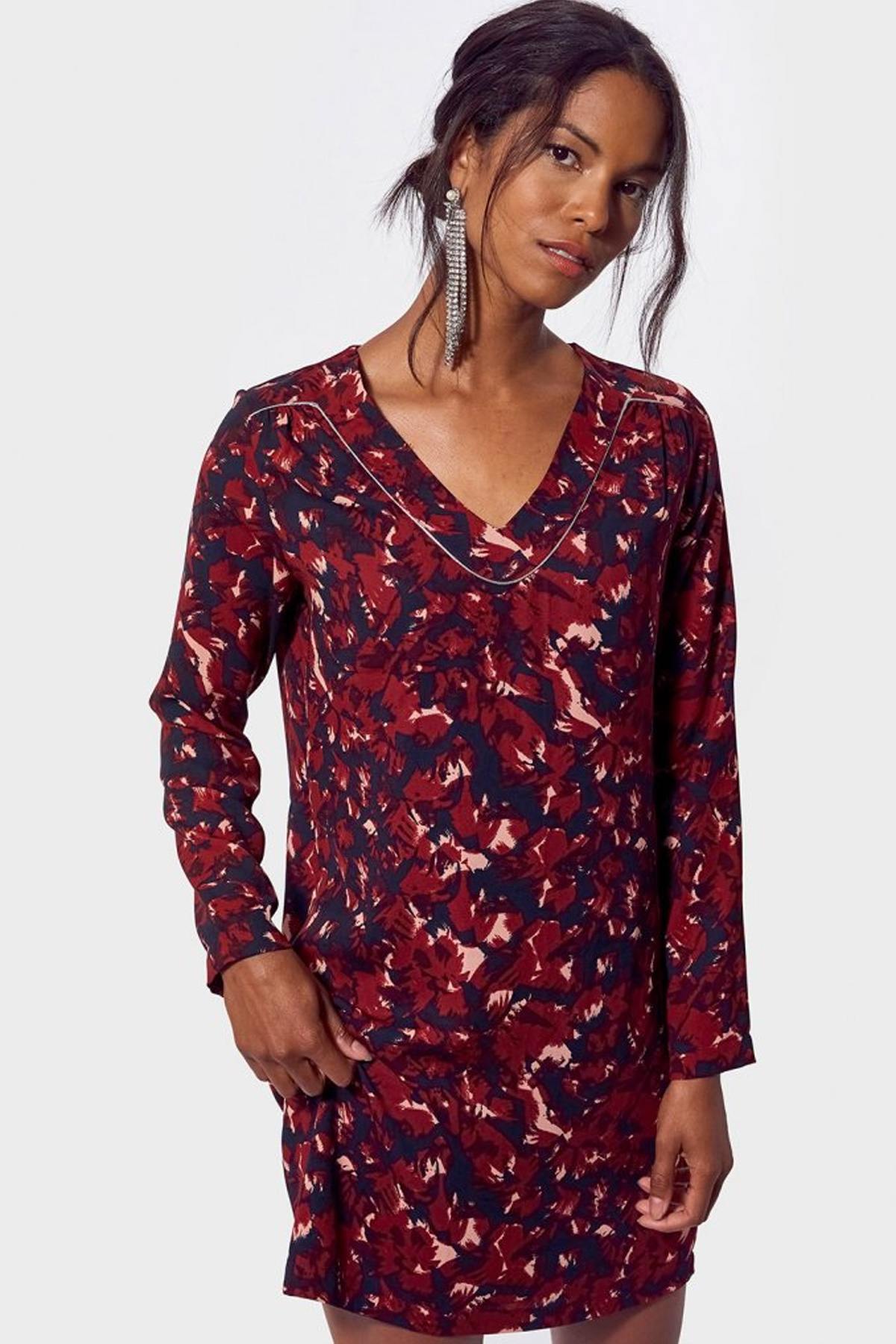 V-neck printed dress - Image n°2