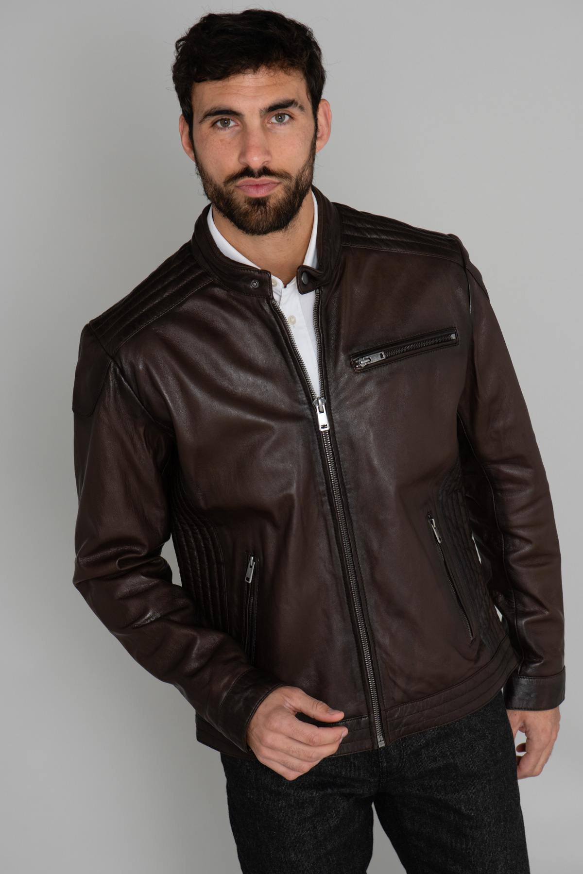 Dark brown men's leather - Image n°7