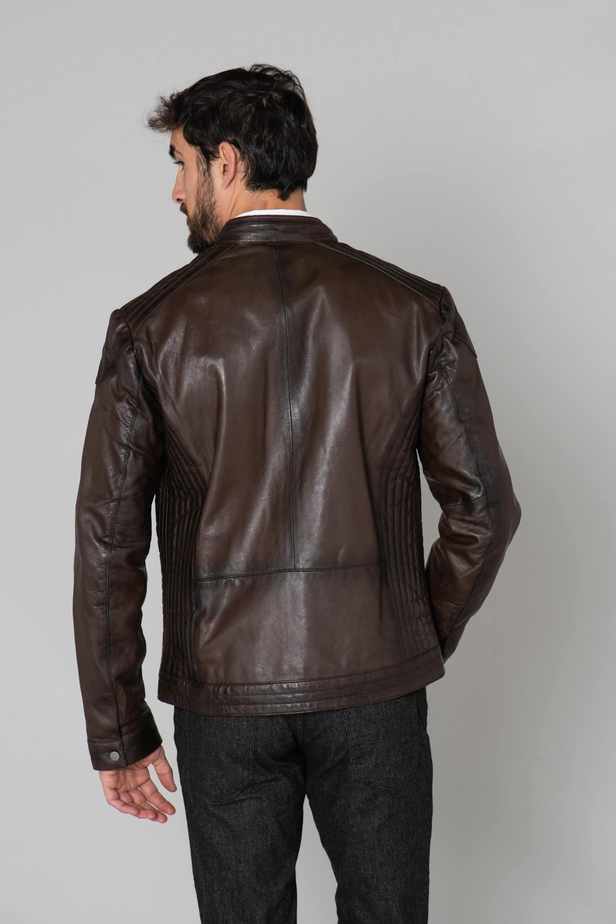 Dark brown men's leather - Image n°5